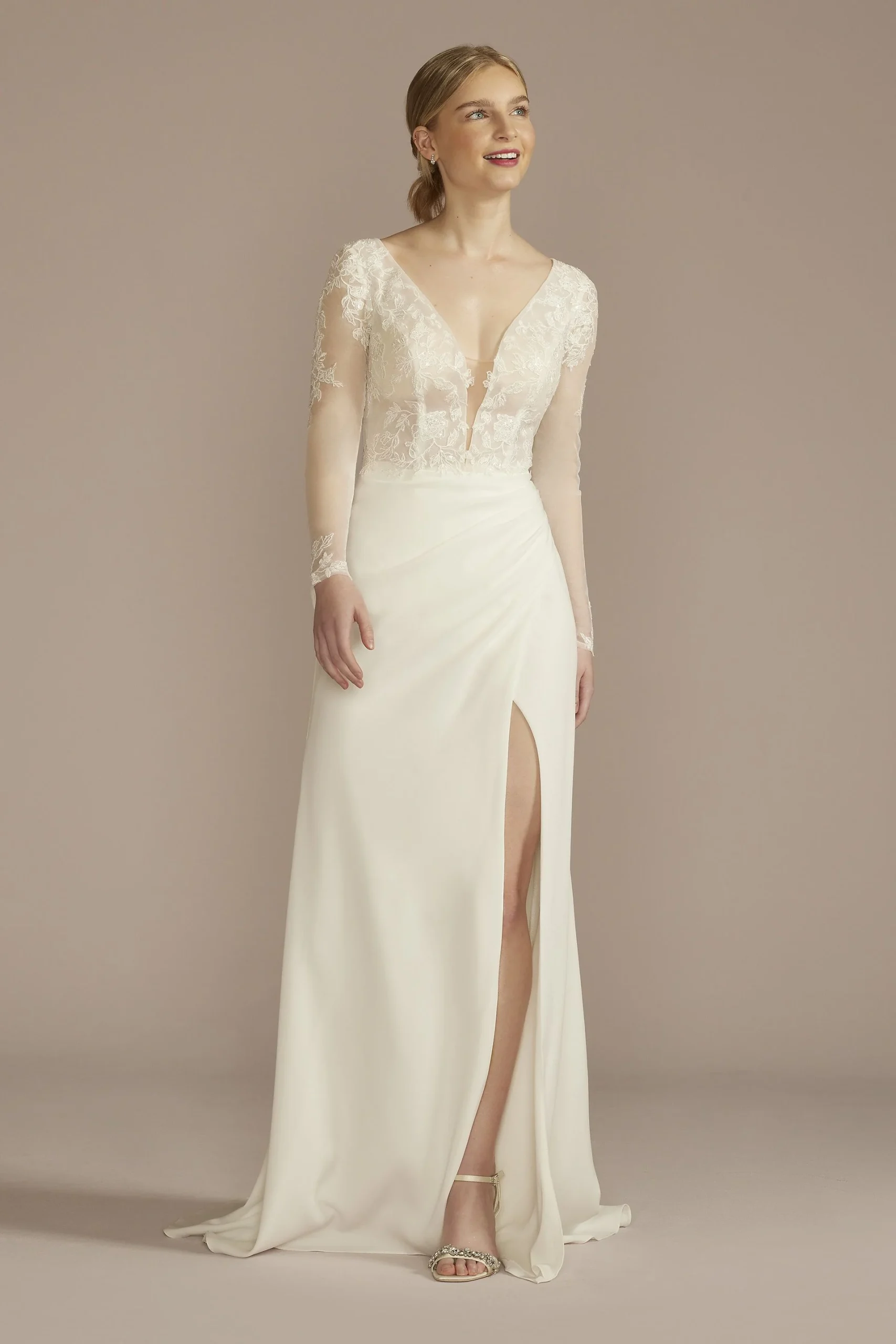 Recycled Lace Sheer Wedding Dress