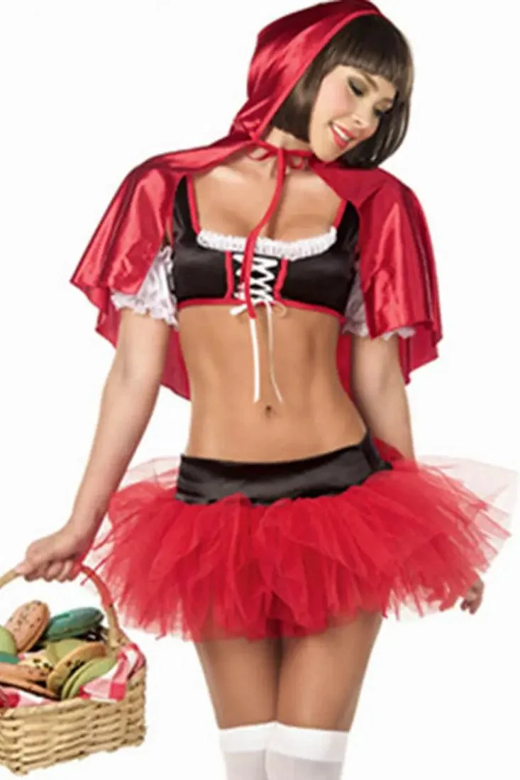 Red Black Little Red Riding Hood 3 Pc Costume