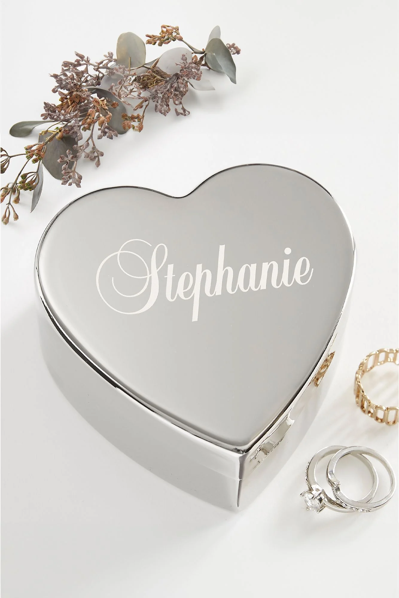 Reflections Personalized Silver Heart Keepsake Box