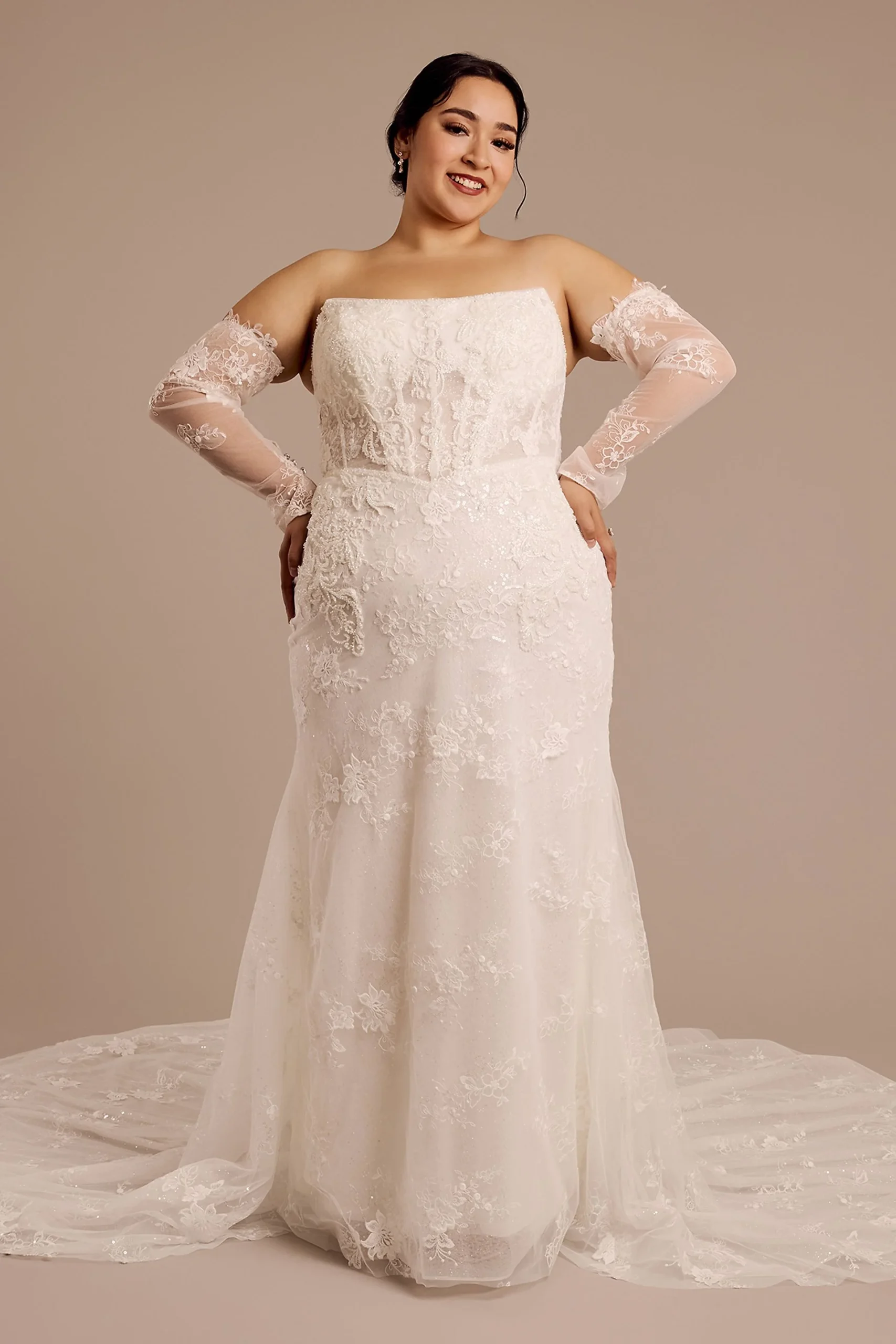 Removable Appliqued Mermaid Wedding Dress