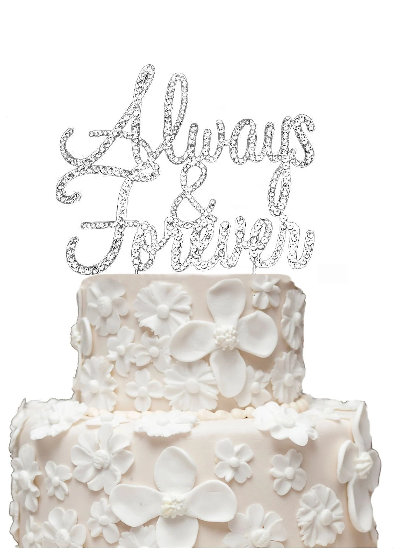 Rhinestone Always and Forever Cake Topper