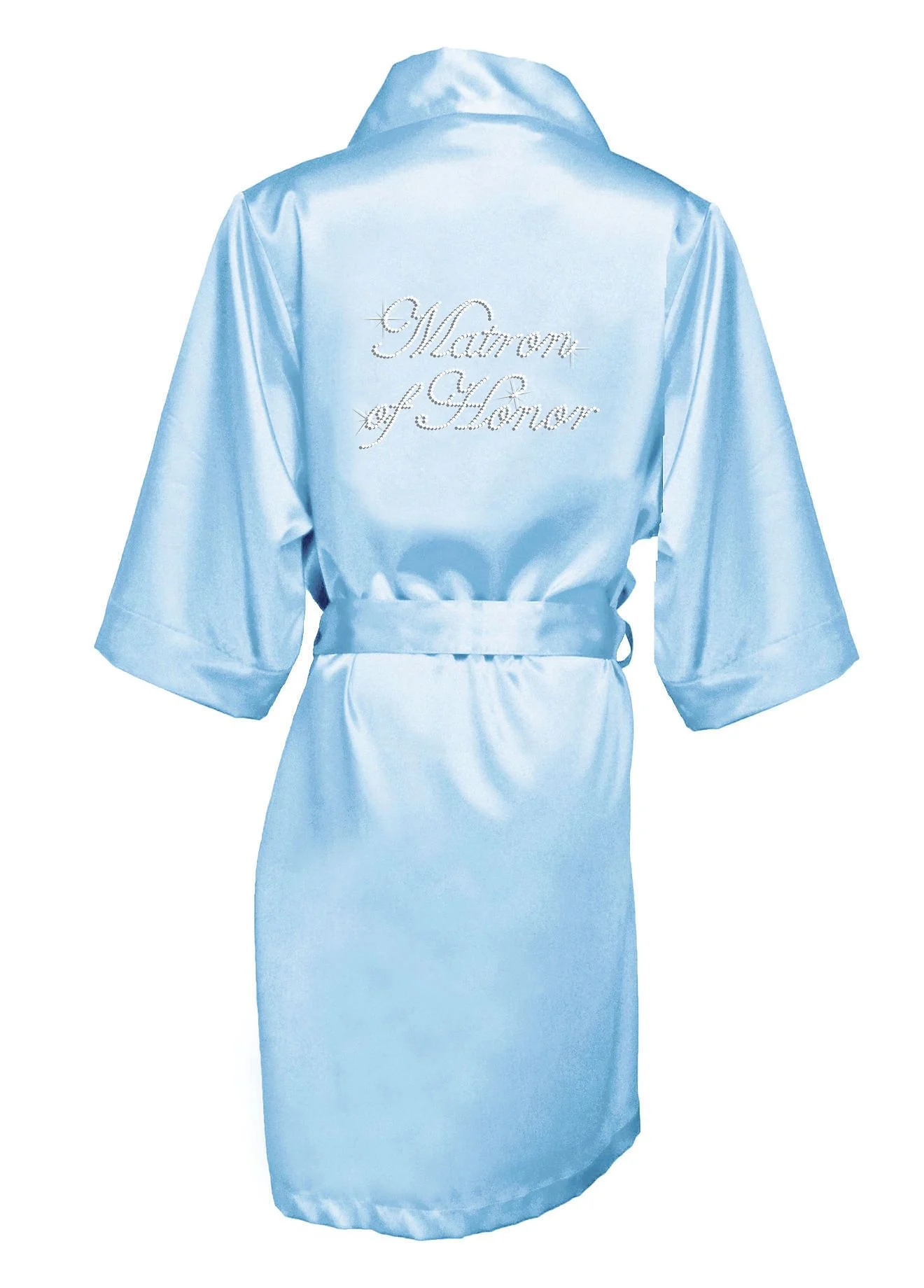 Rhinestone Matron of Honor Satin Robe