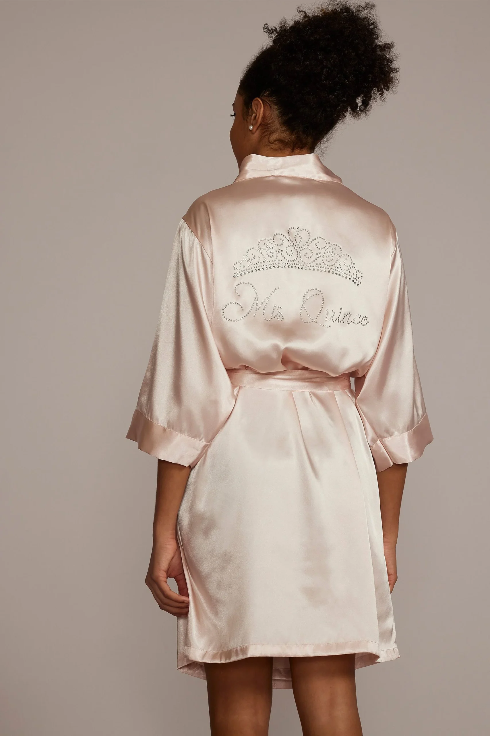 Rhinestone Mis Quince Satin Quinceanera Robe