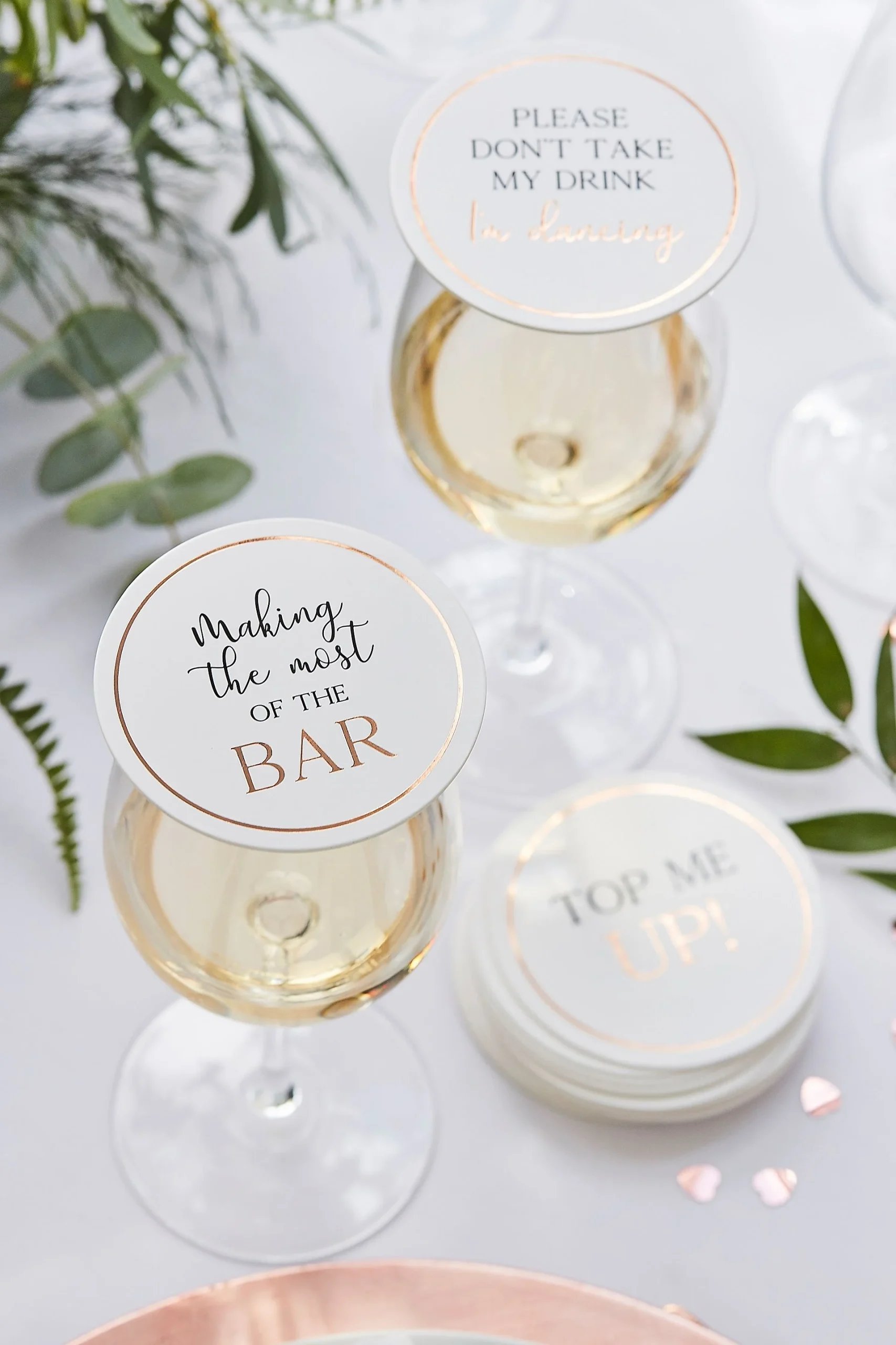Rose Gold Coasters and Glass ToppersSet