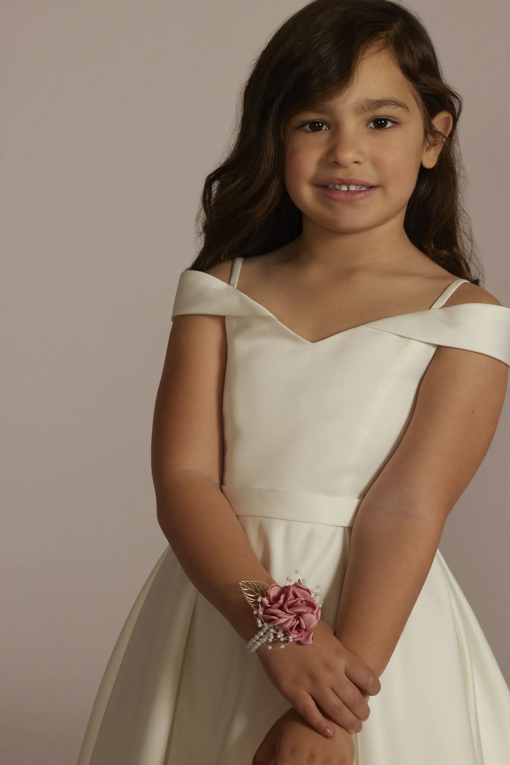 Rose and Pearl Flower Girl Wrist Corsage