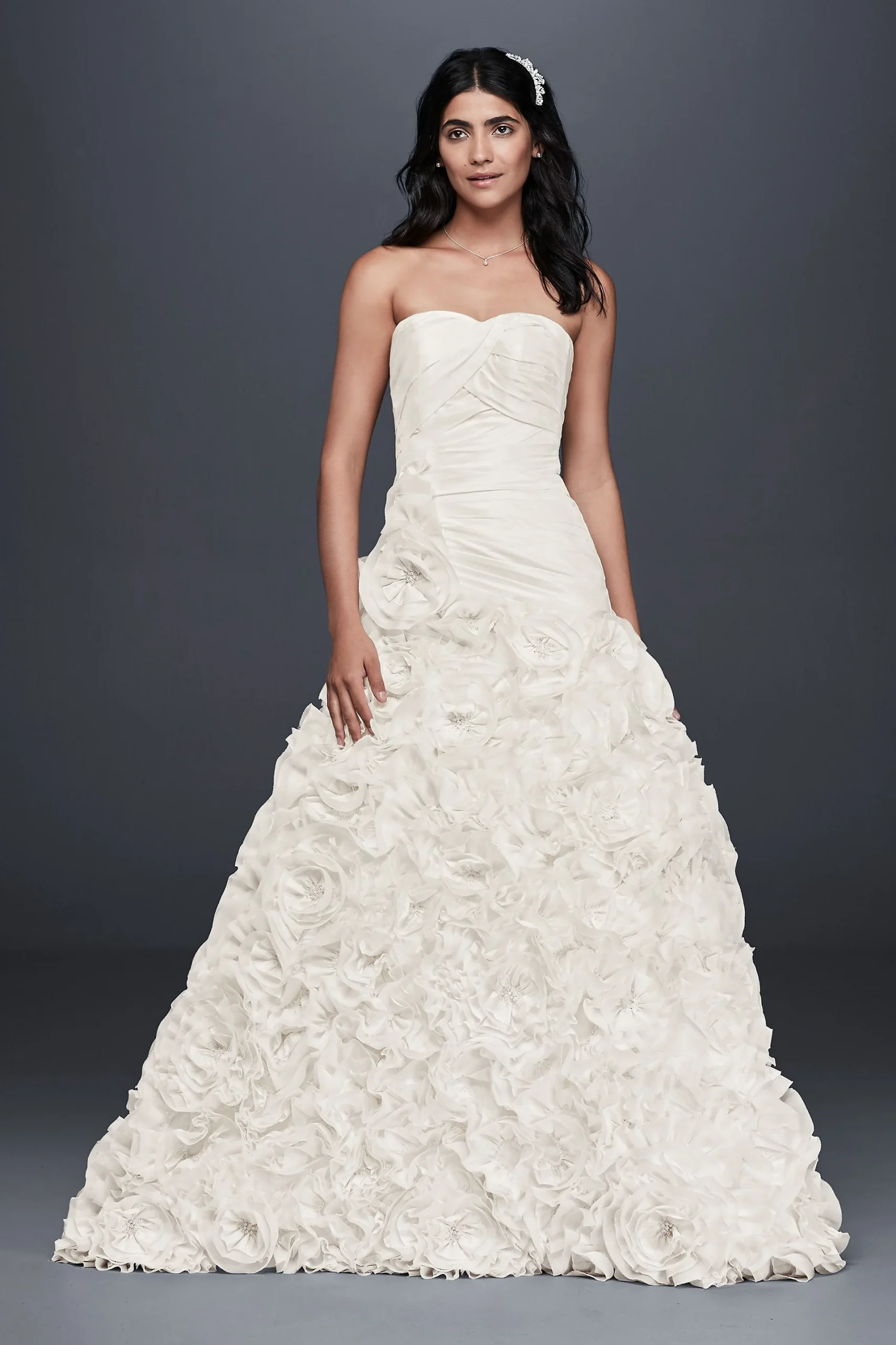 Rosette Skirt Wedding Dress