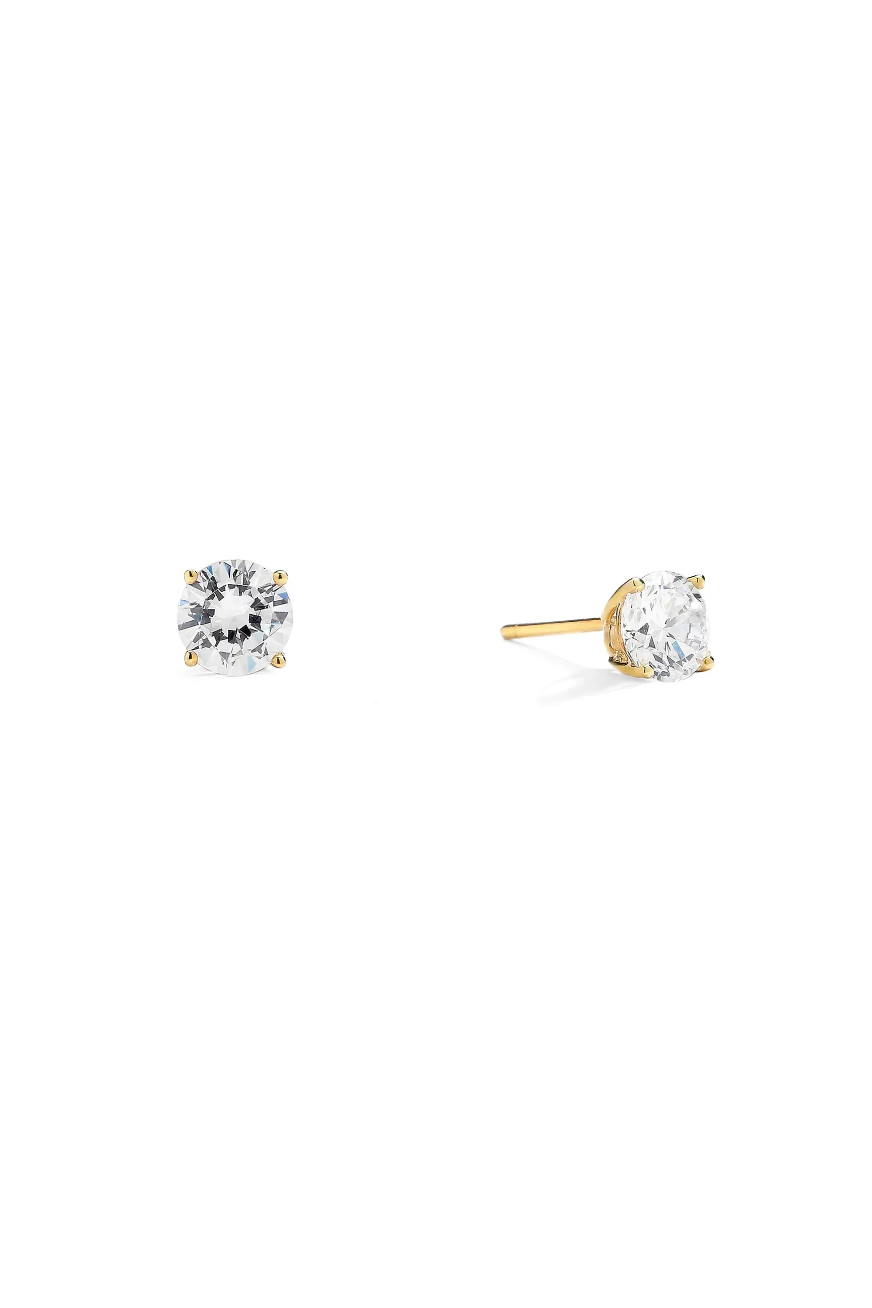 Round Cubic Zirconia Studs