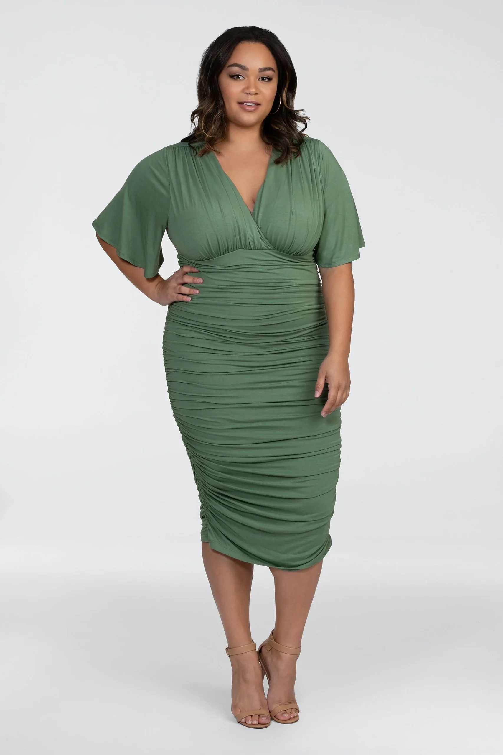 Rumor Plus Size Ruched Dress