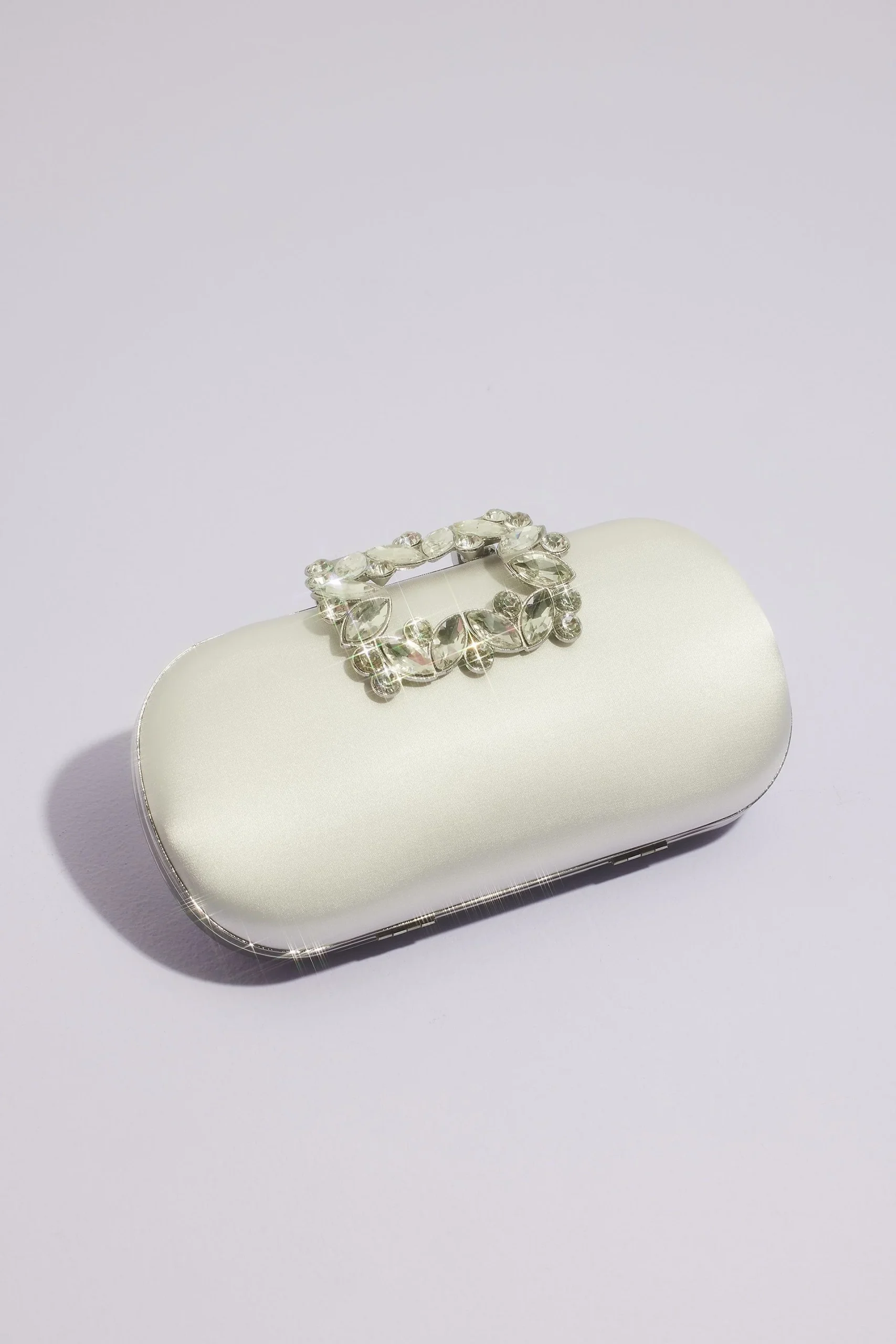 Satin Crystal Buckle Minaudiere