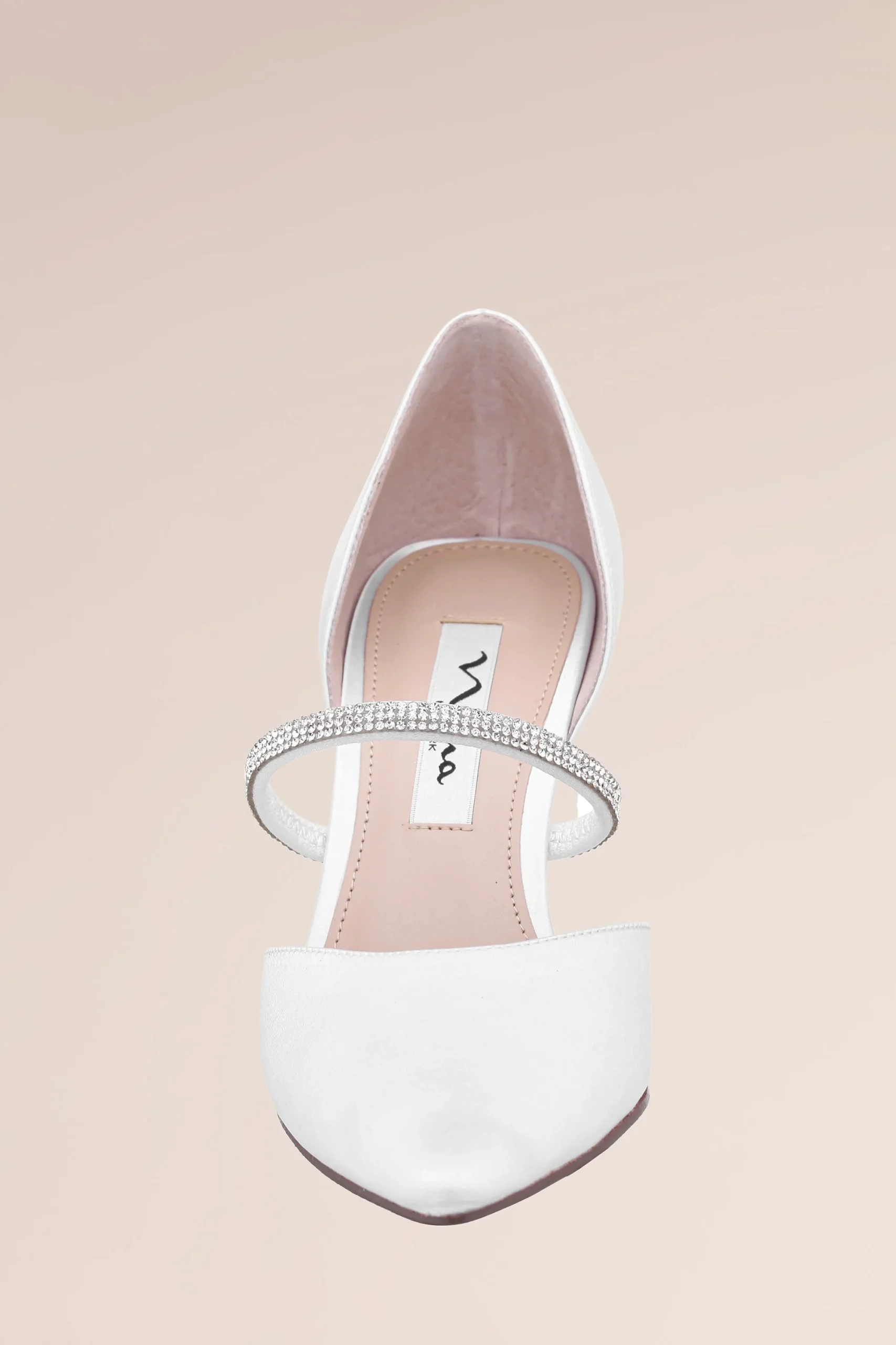 Satin Dorsay Pumps with Crystal Instep Strap