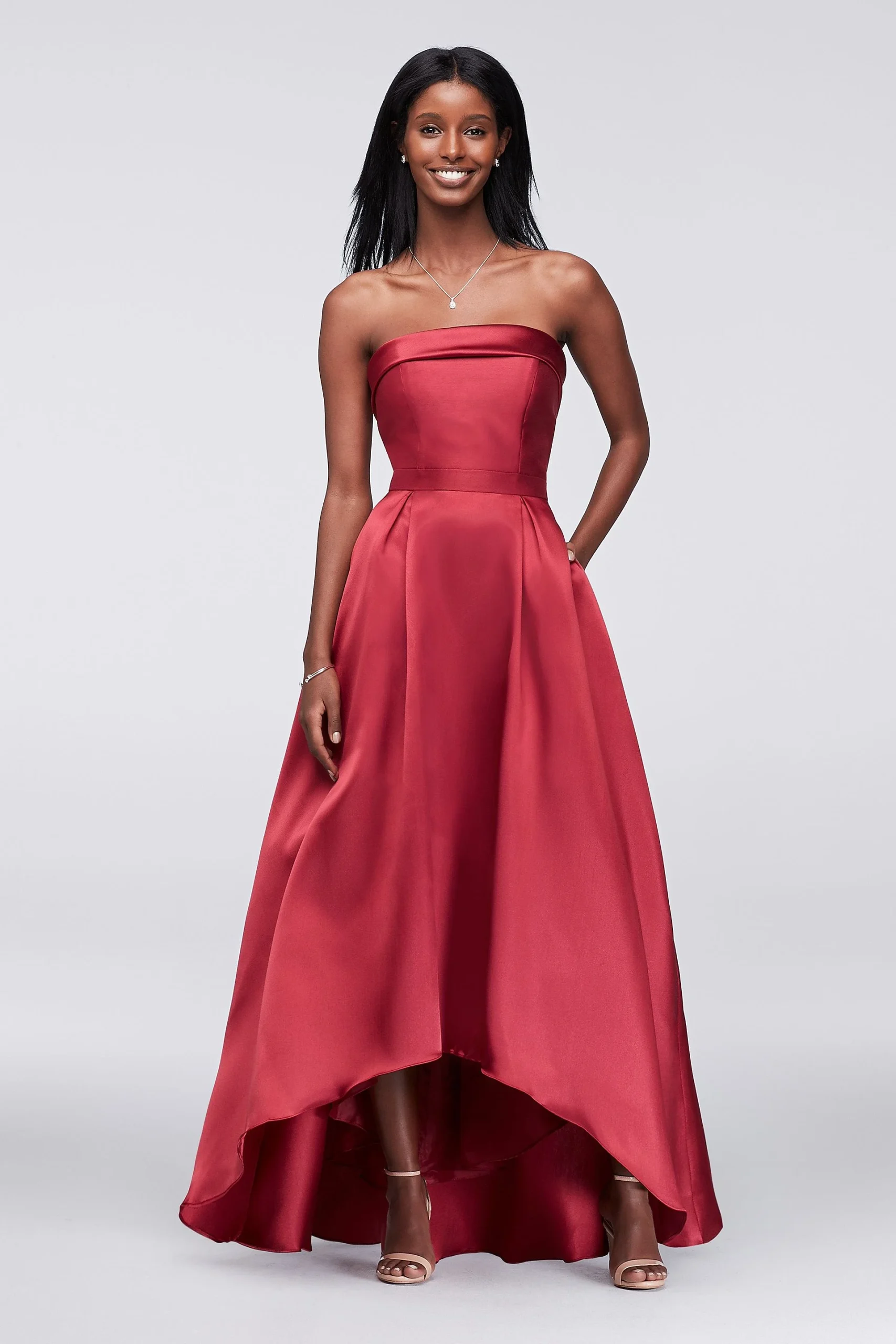 Satin High-Low Ball Gown