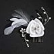 Satin Orchid Flower with Pearls and Crystals