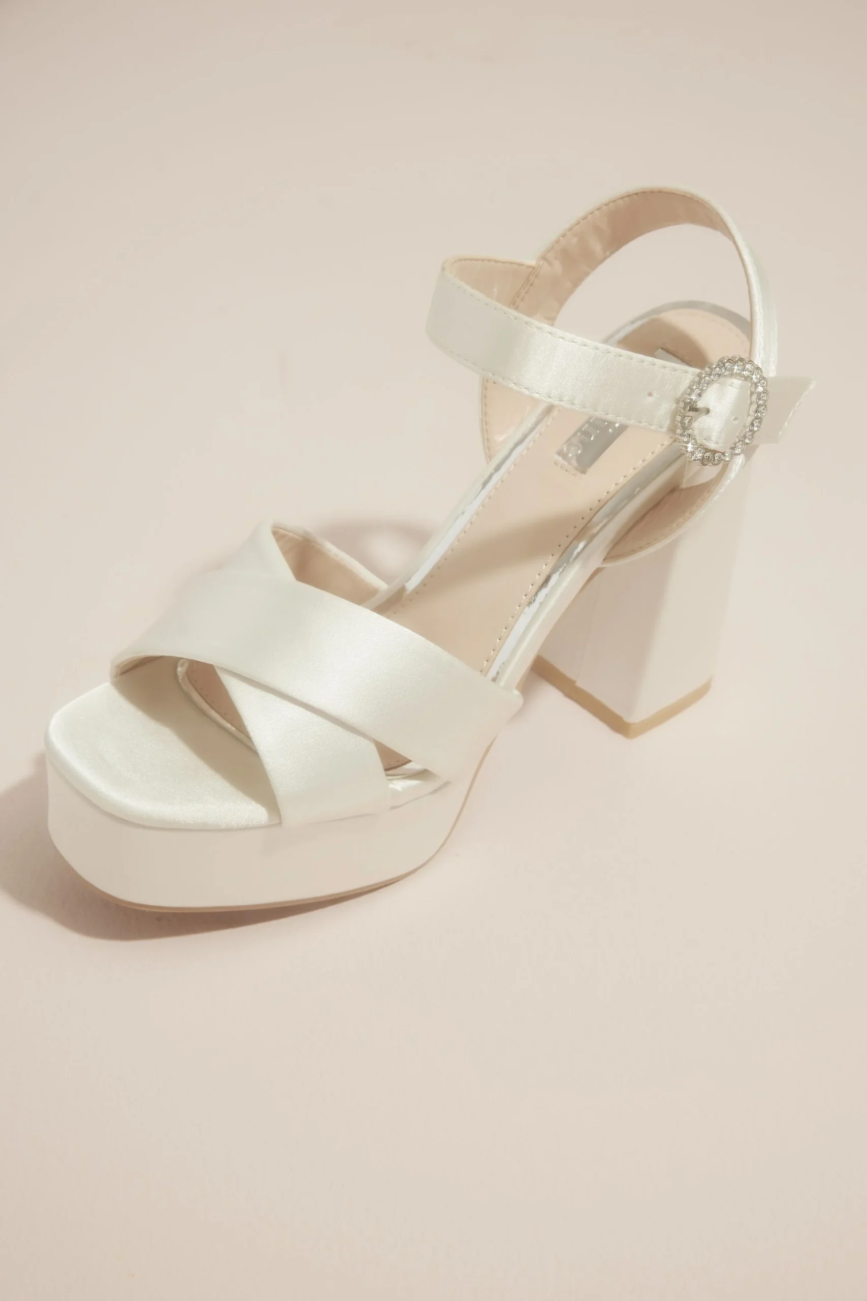 Satin Platform Heeled Sandals