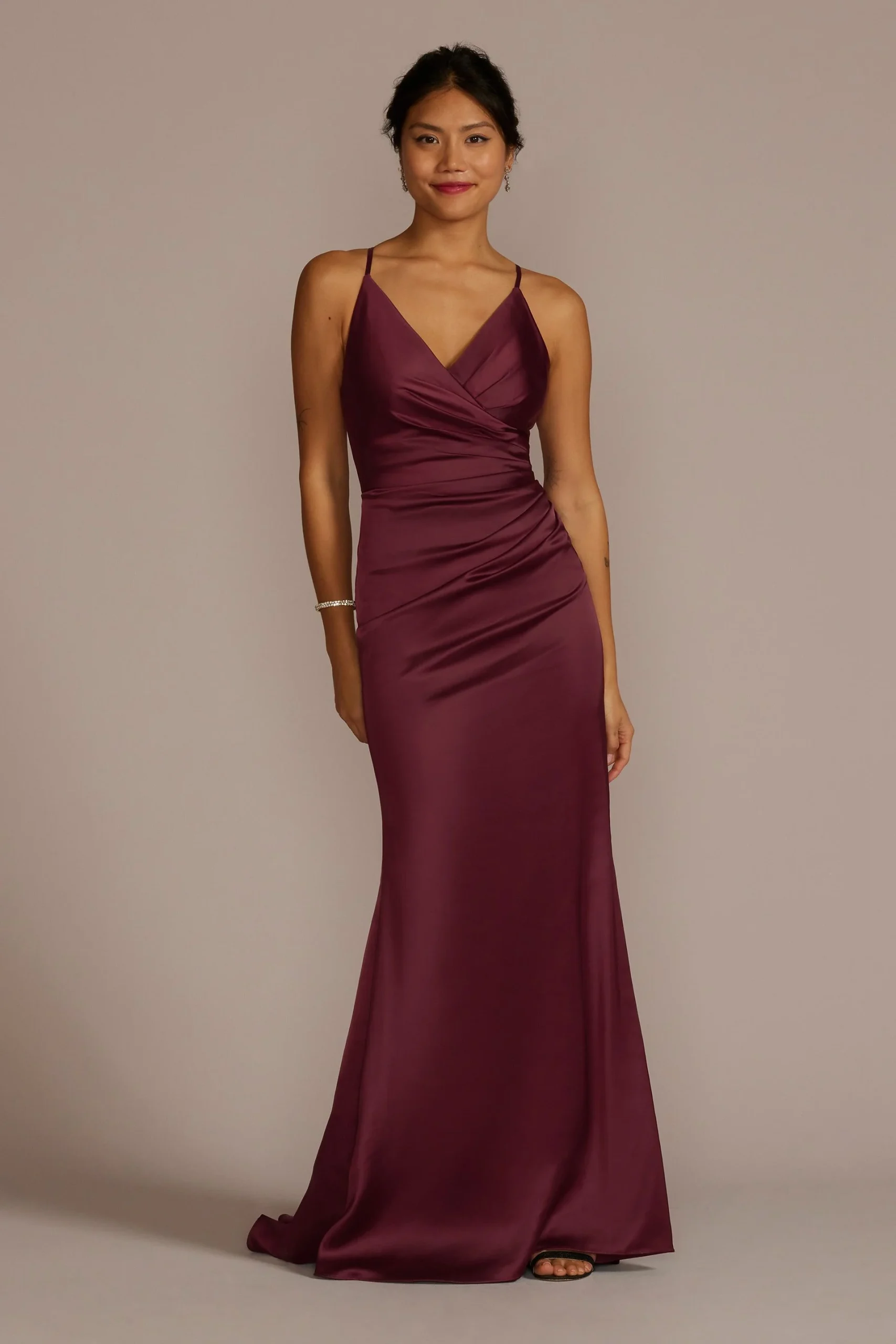 Satin Spaghetti Strap Mermaid Dress