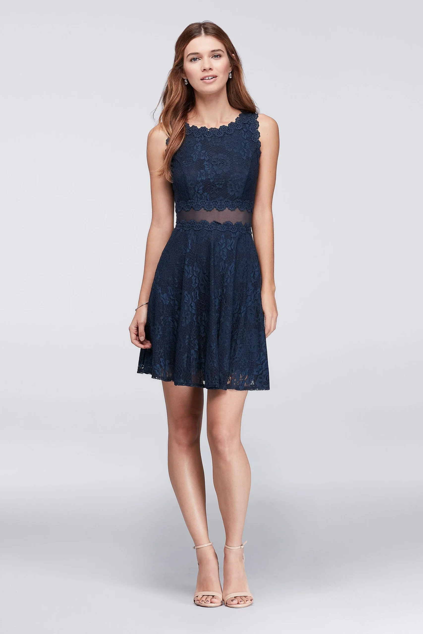Scalloped Lace A-Line Cocktail Dress