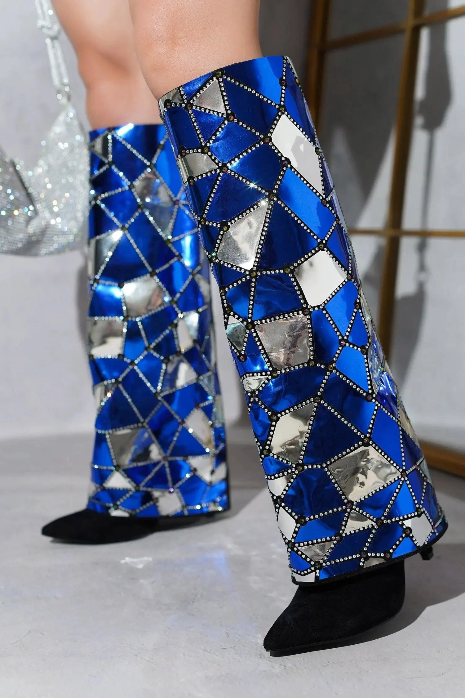 SEARCY - BLUE Thigh High Boots