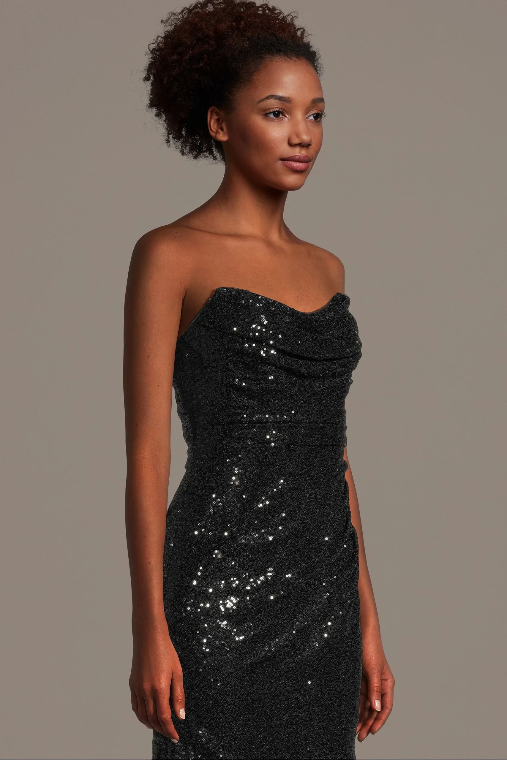 Sequin Mini Dress with Sculpted Strapless Neckline