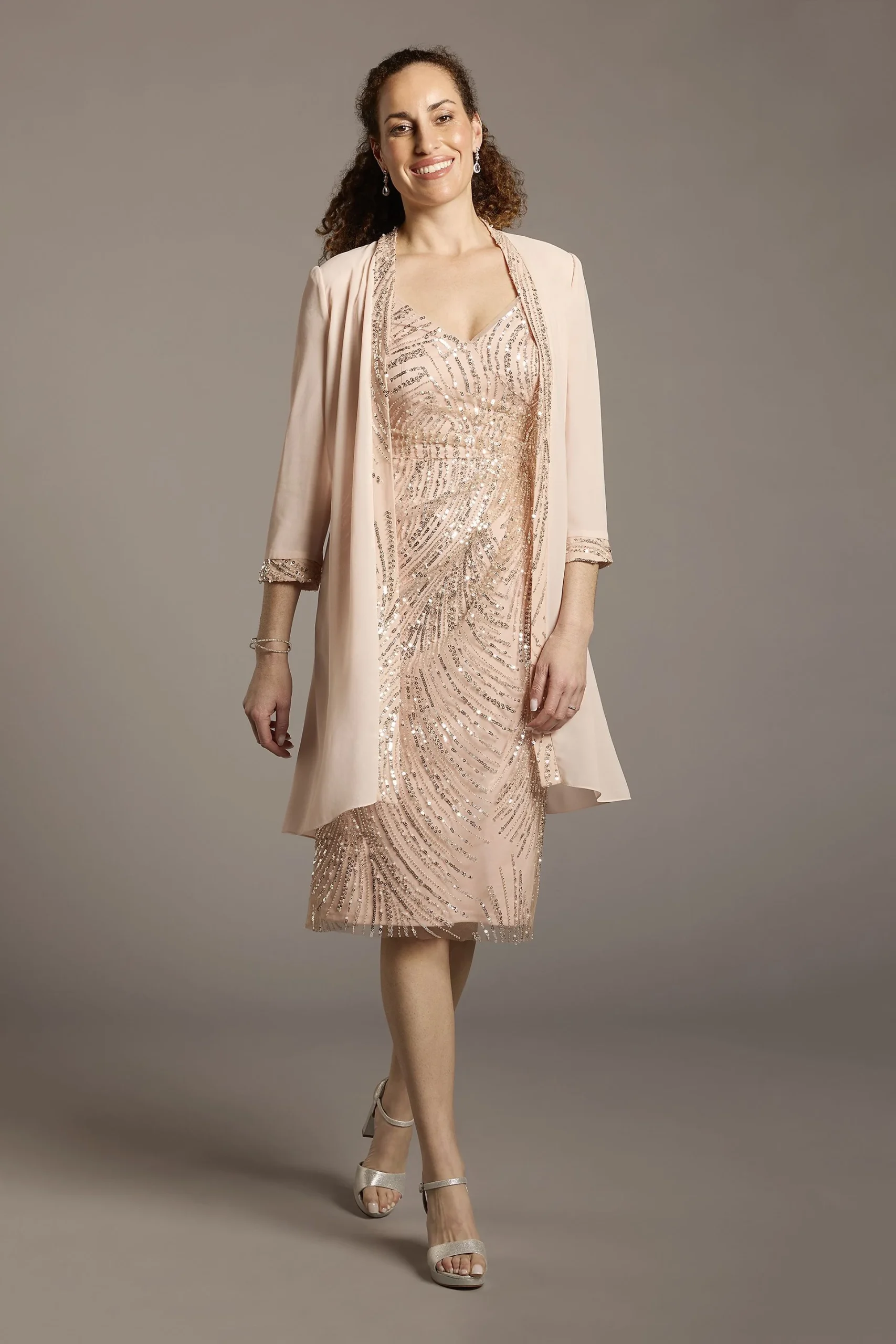 Sequin and Pearl Short Jacket Dress