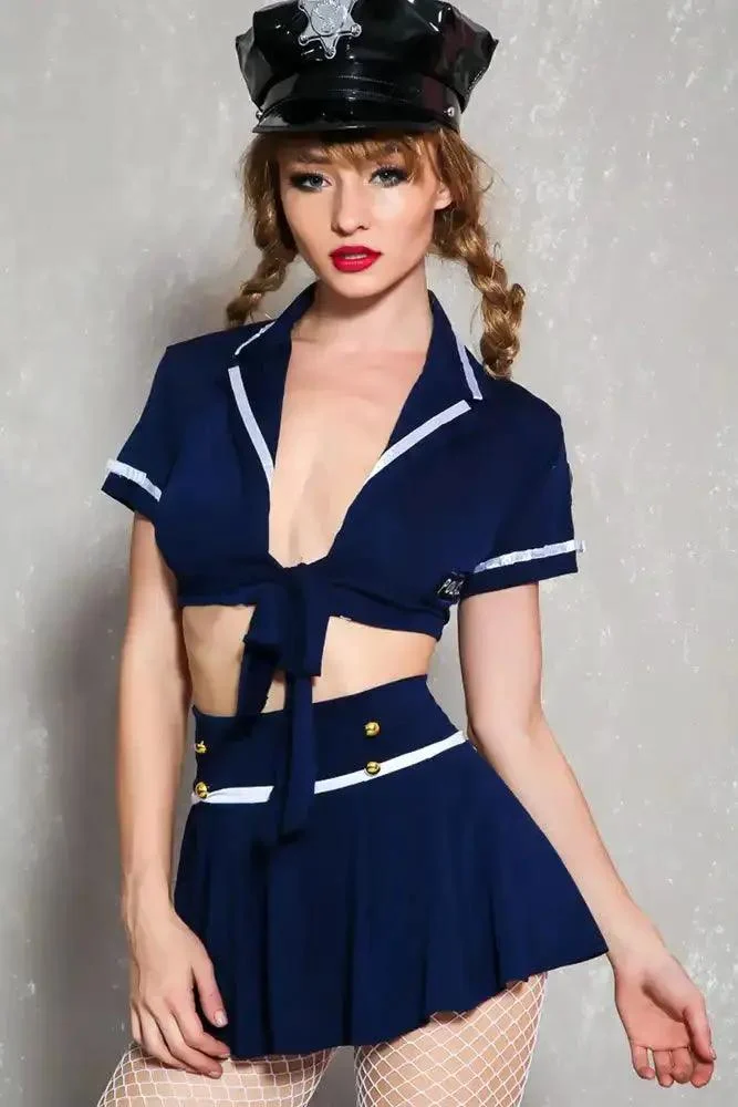Sexy Navy Two Piece Authority Costume