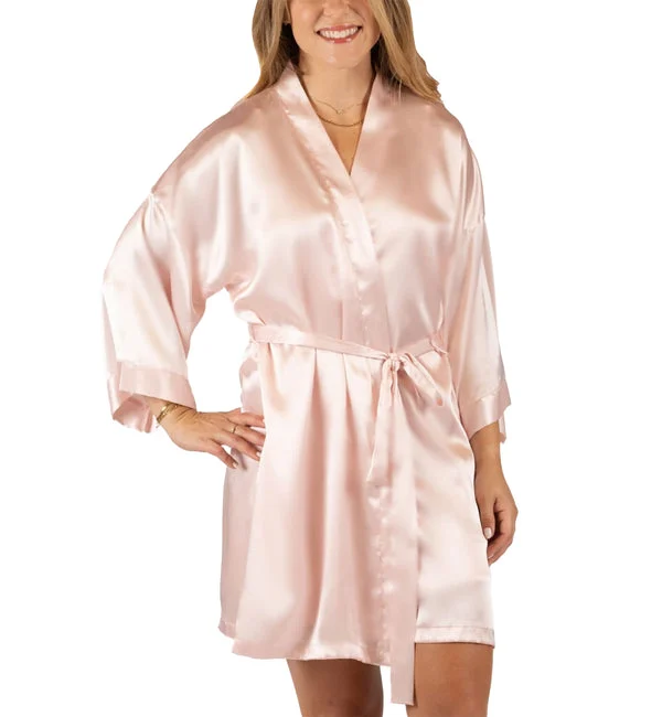 Shadowline Charming Satin Wrap Robe (4510/4510X) - Blush
