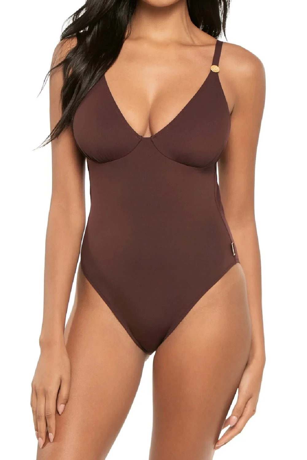 Shan Magnolia One Piece Bralette Swimsuit, Burgundy (42690-04)