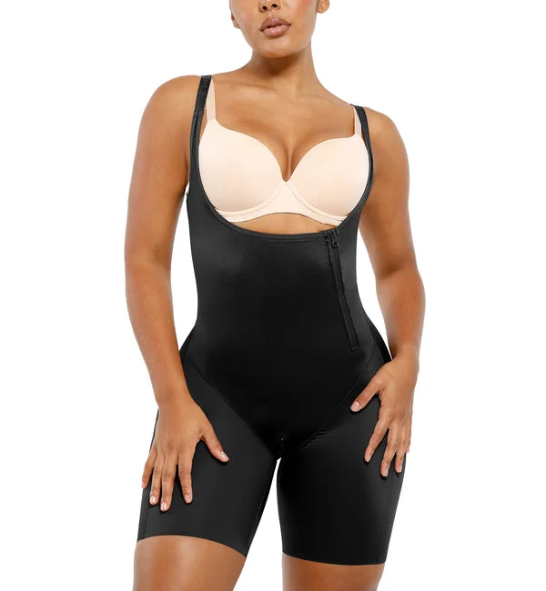 SHAPELLX BOOT-YEAH SilkSculpt High-Waisted Shapewear Bodysuit (MT250040) - Black