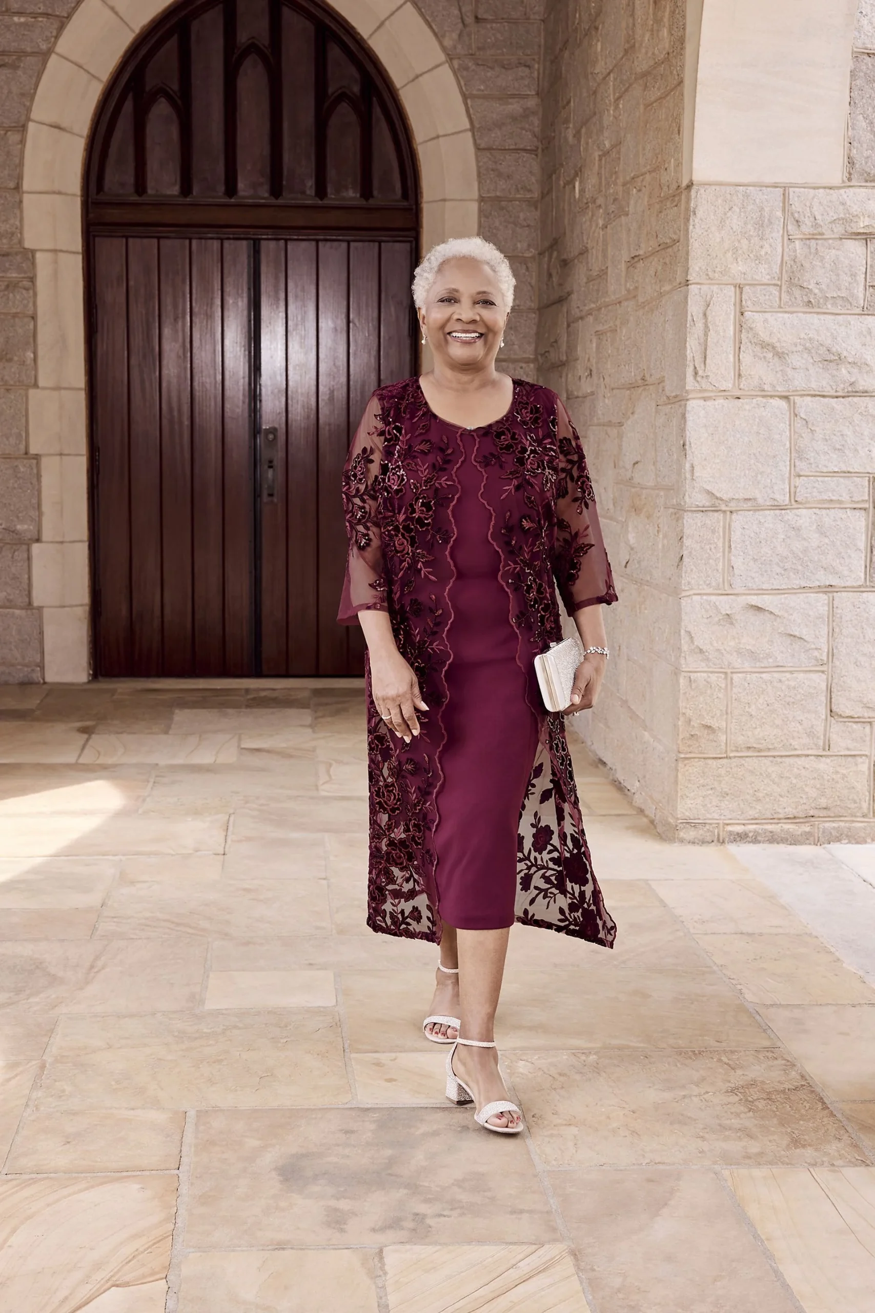 Sheath Dress with Matching Scalloped Lace Jacket