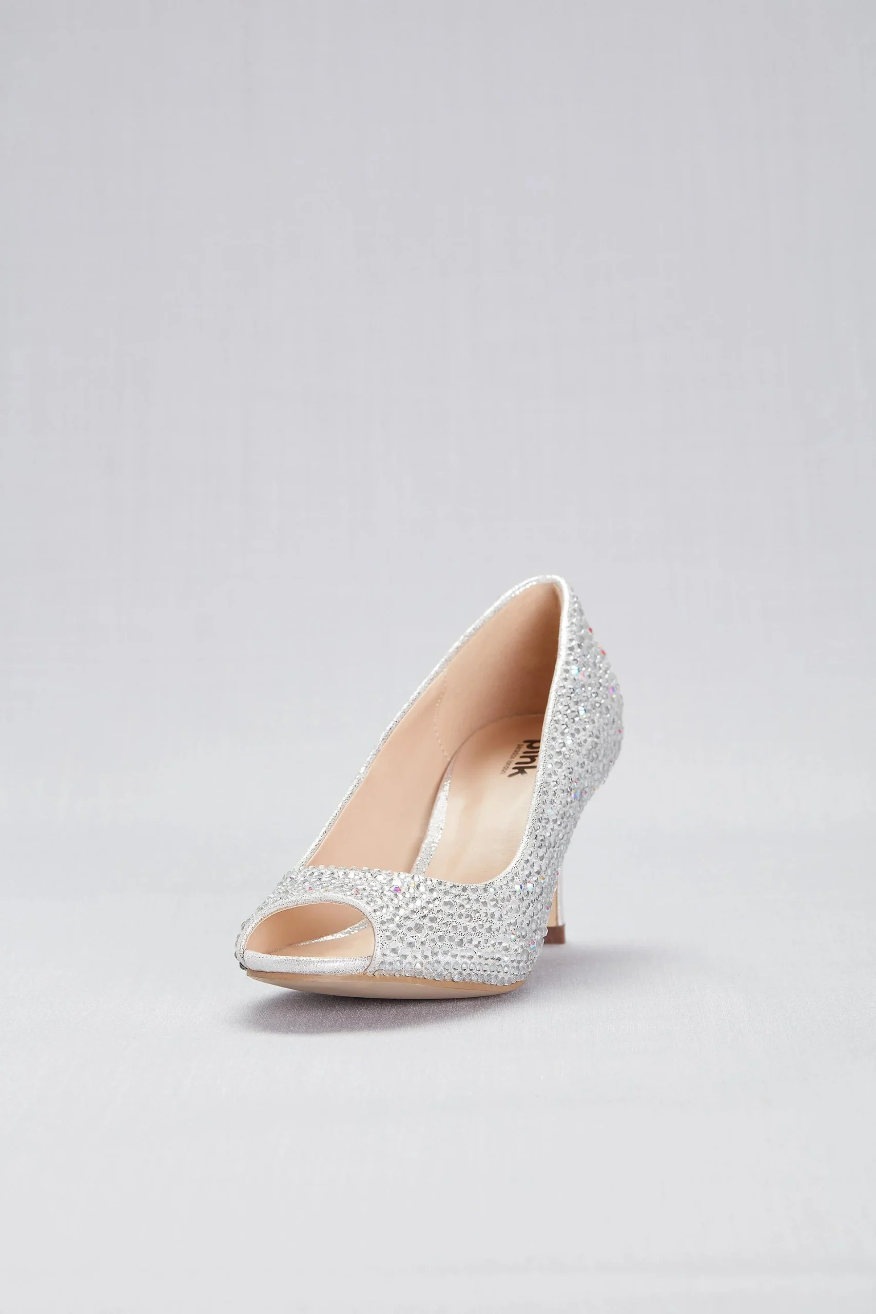 Shimmer Jewel-Encrusted Peep-Toe Pumps