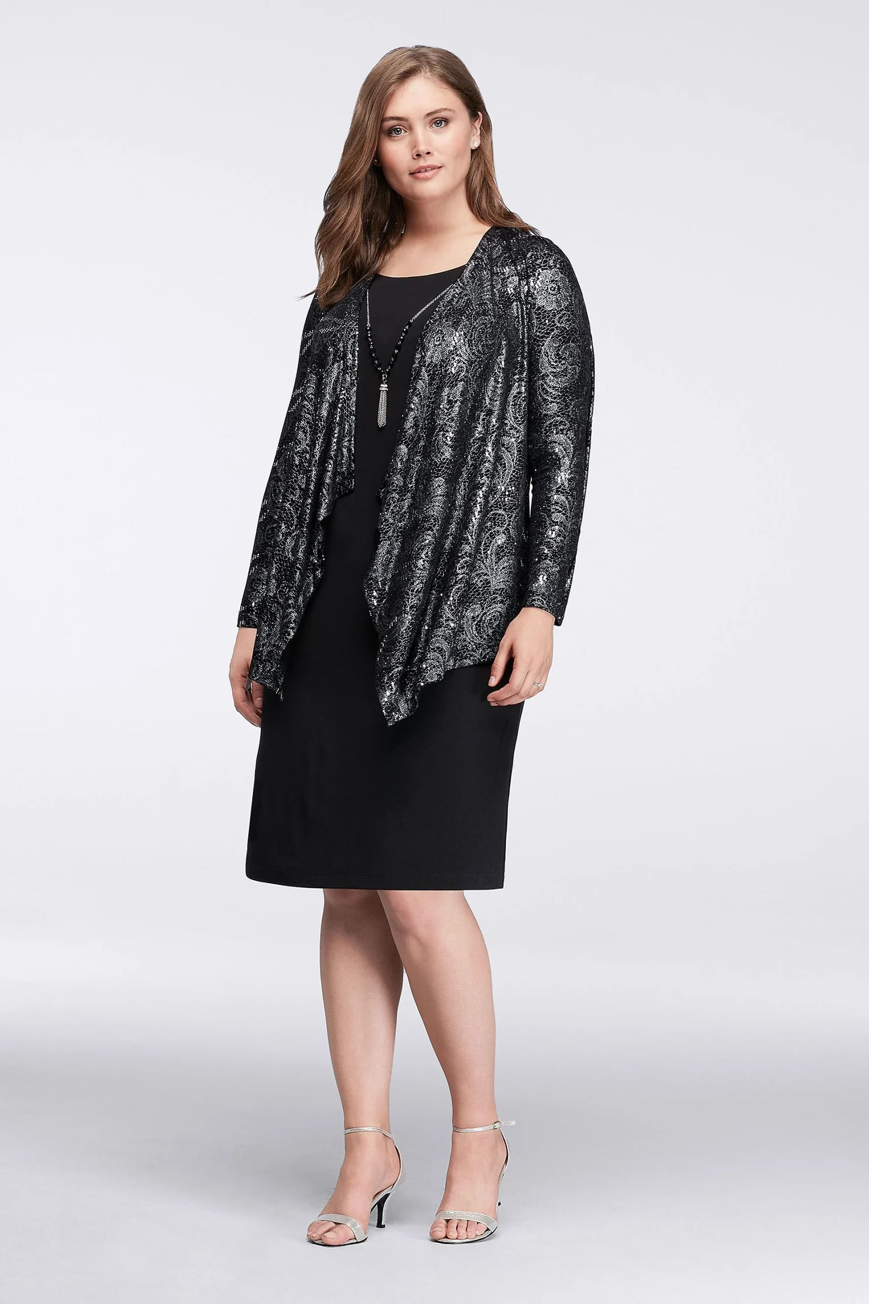 Shimmering Filigree Short Jacket Dress