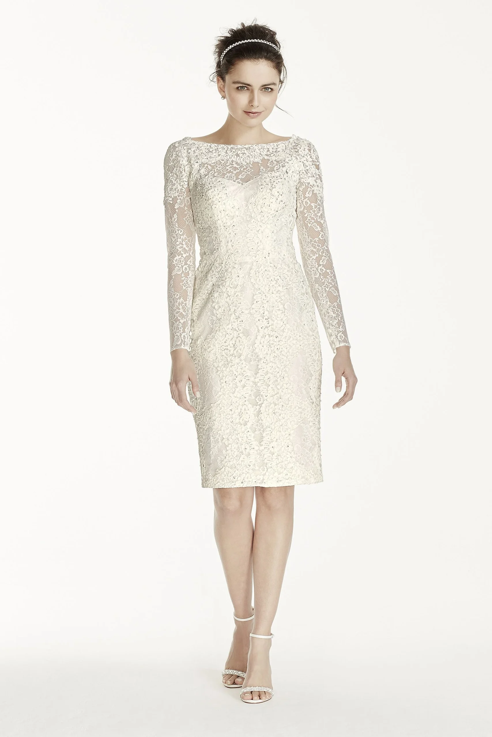 Short Lace Sheath with Long Sleeves