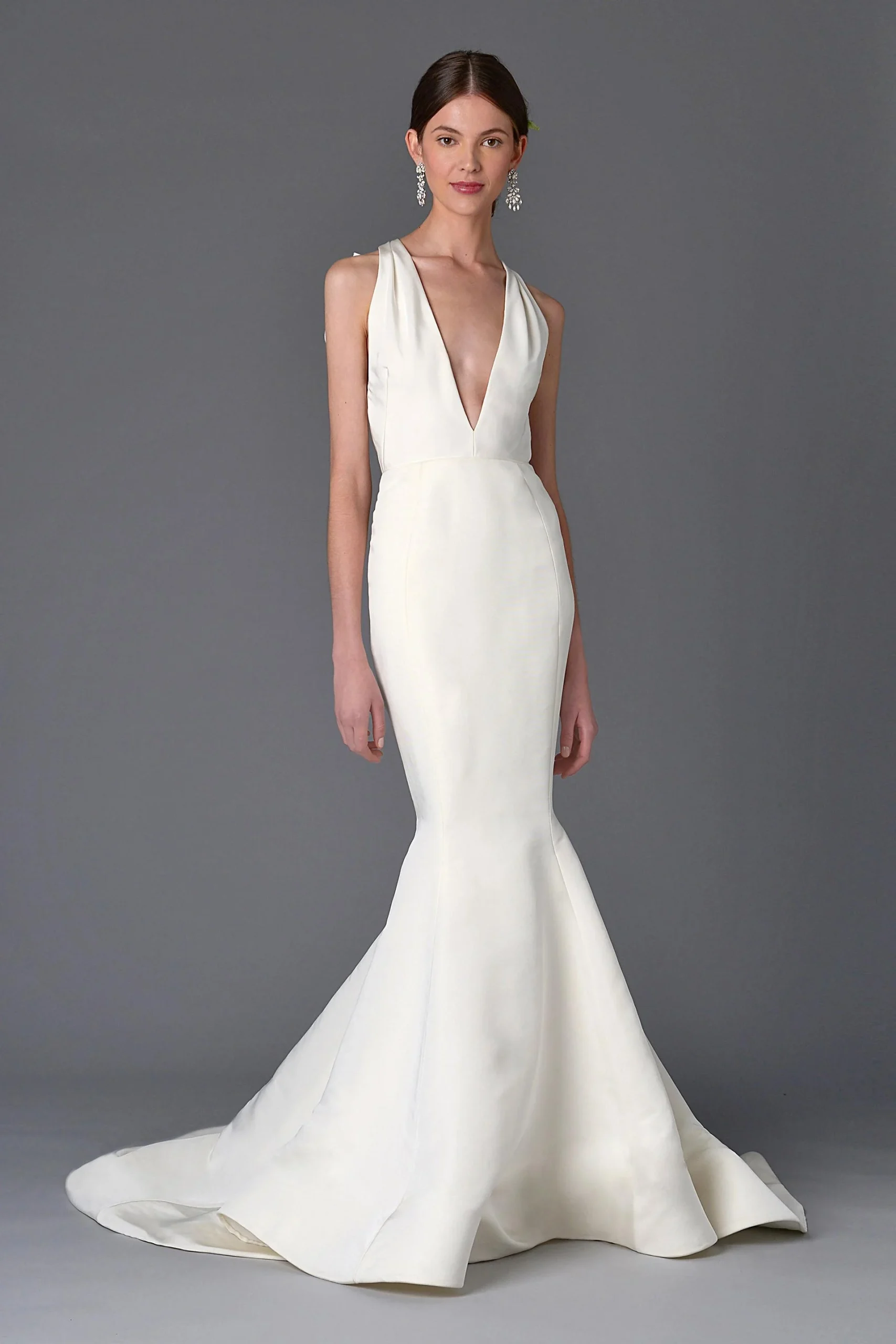 Silk Faille Mermaid Wedding Dress with Bow Back