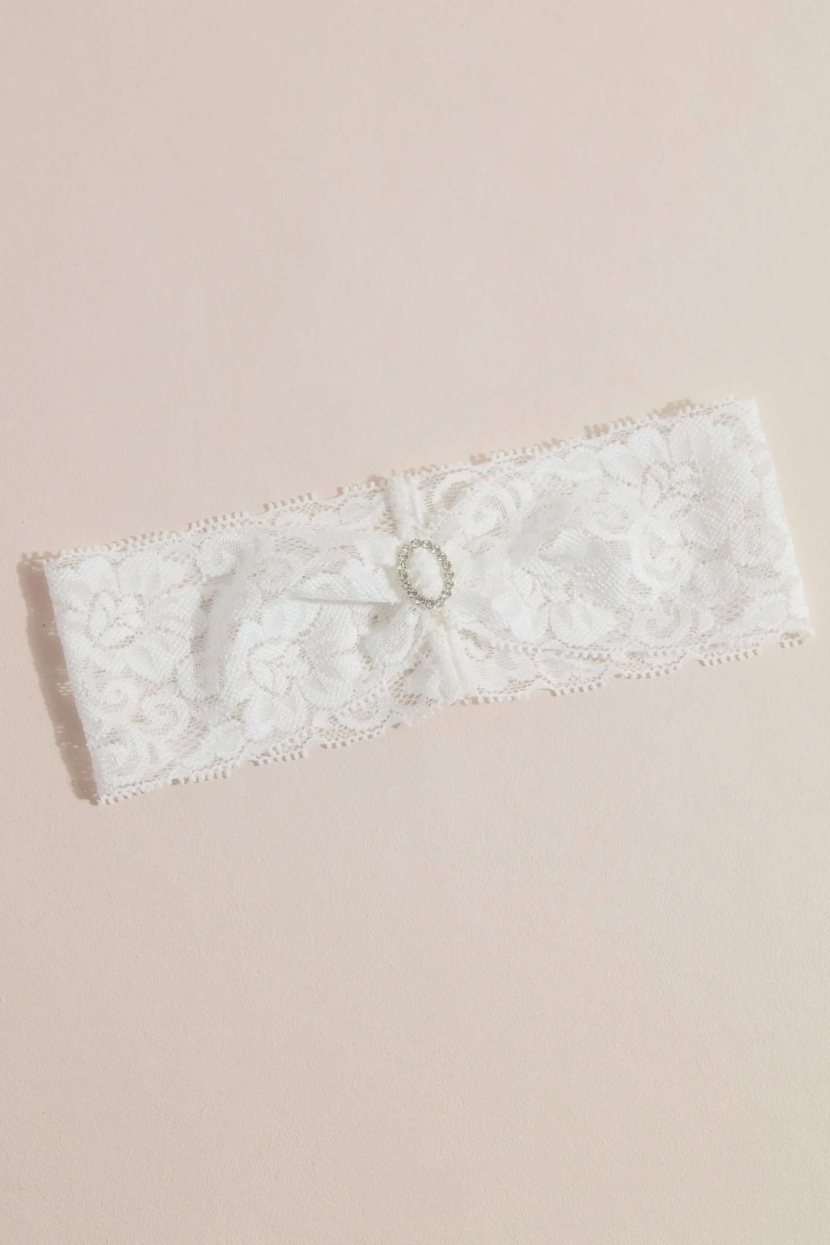 Simple Stretch Lace Garter with Rhinestone Detail