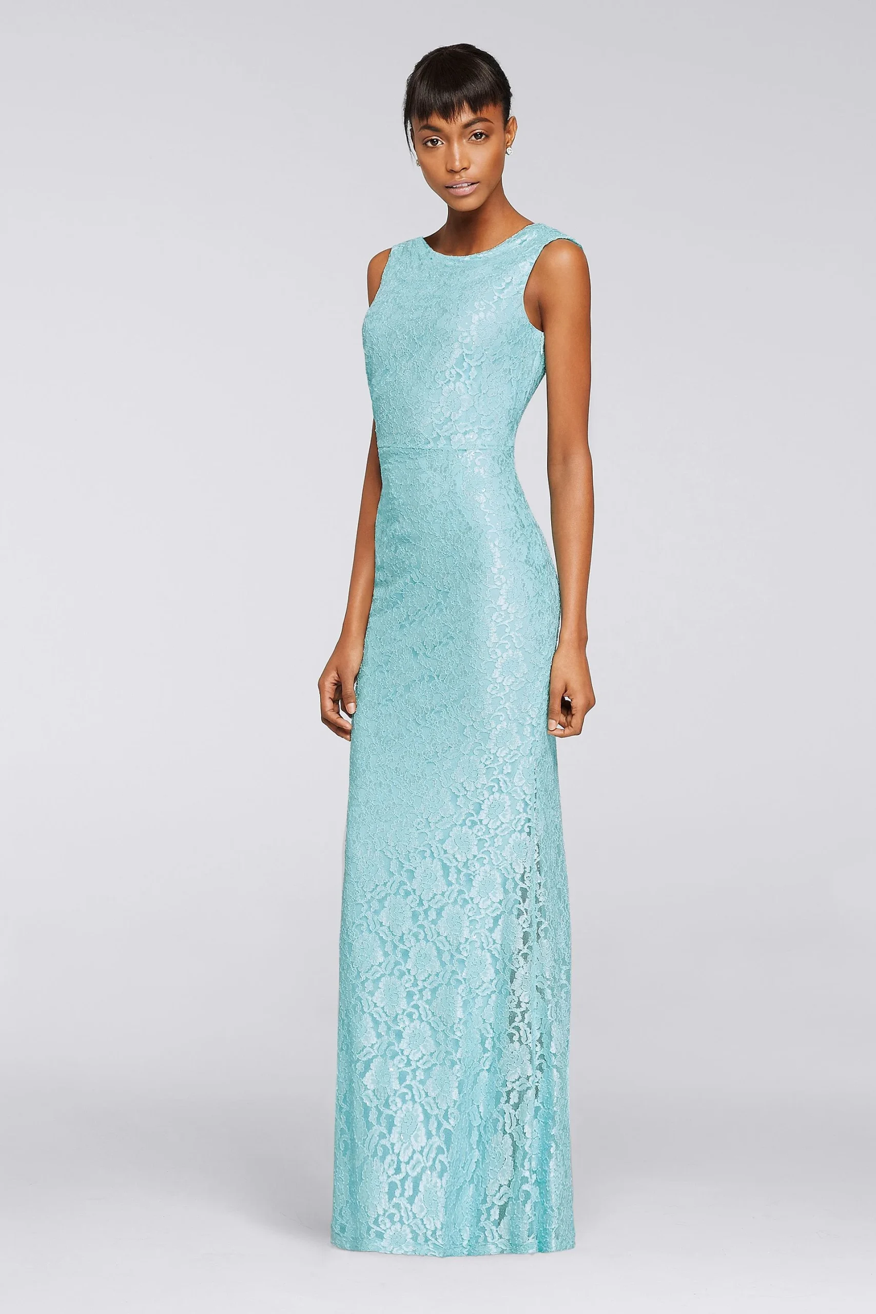 Sleeveless Allover Sequined Lace Dress