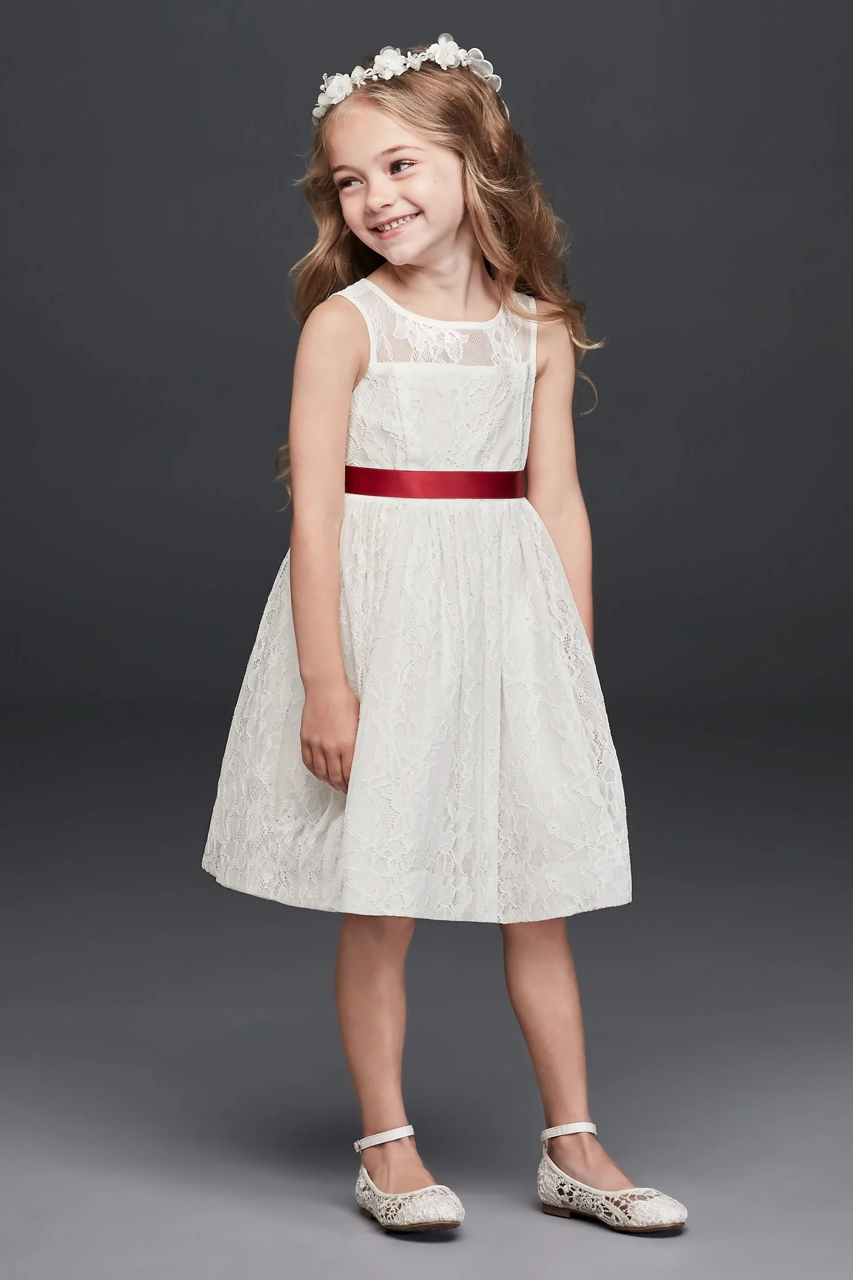 Sleeveless Knee Length Flower Girl Dress
