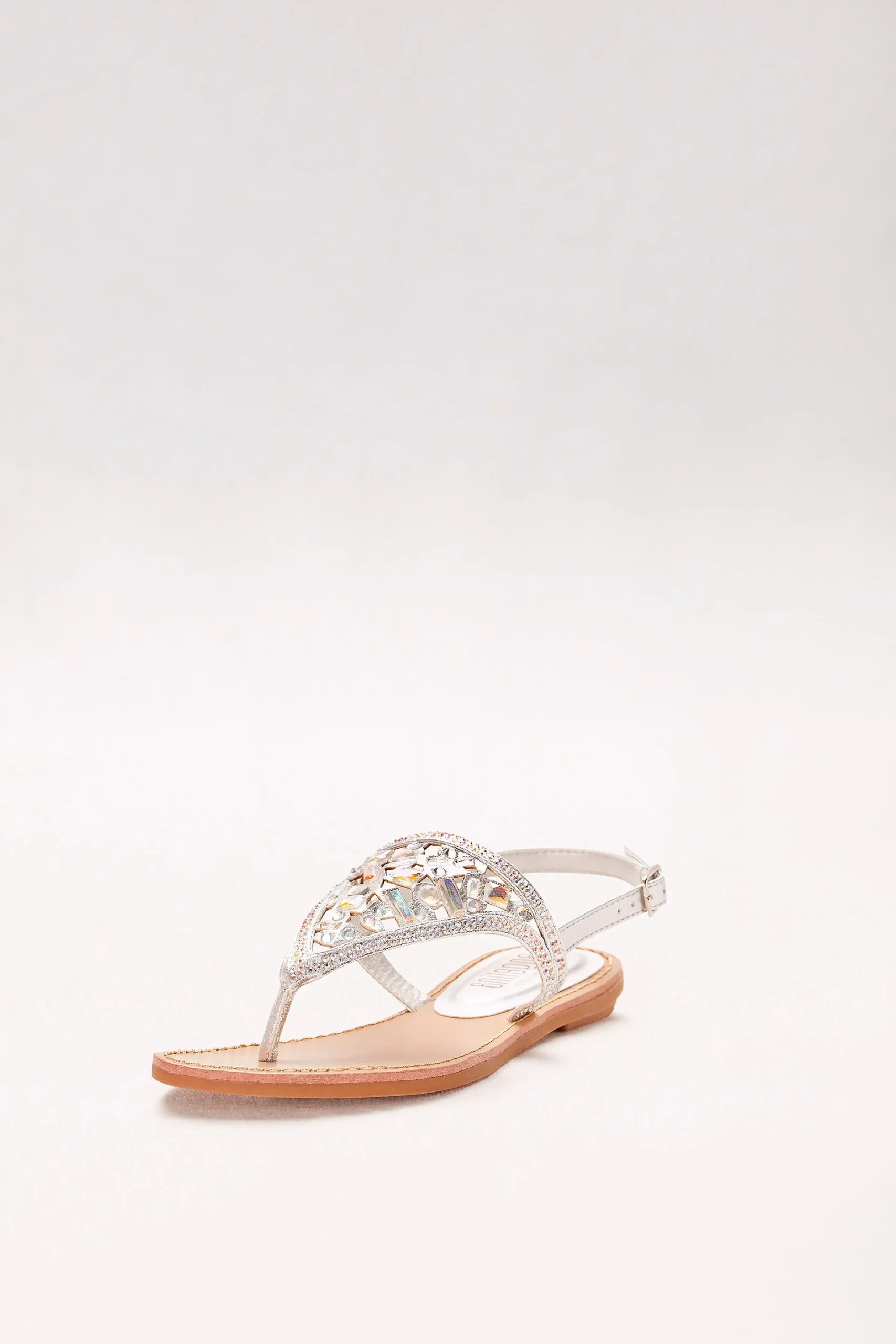 Slingback Sandals with Heavy Crystal Beading