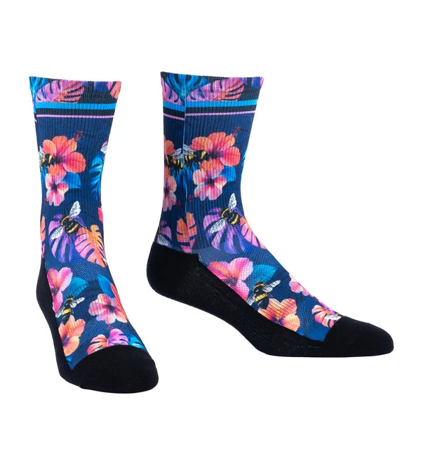 SOCK it to me Athletic Printed Performance Crew Socks (SITMAPC) - Bee Bold