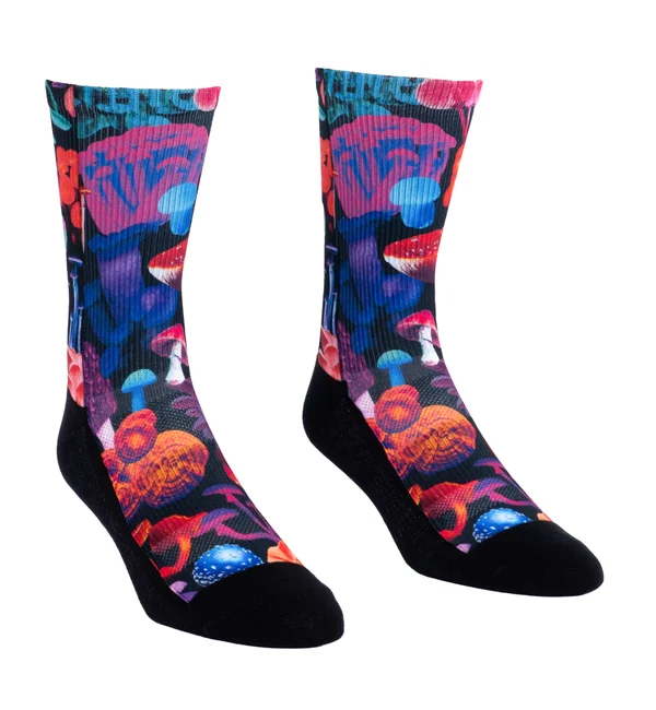 SOCK it to me Athletic Printed Performance Crew Socks (SITMAPC) - Shrooms They'll Grow On You