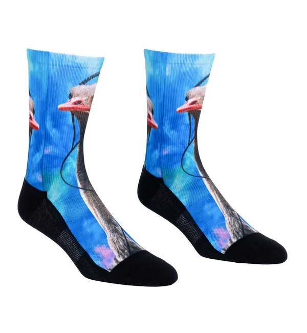 SOCK it to me Athletic Printed Performance Crew Socks (SITMAPC) - That's a Bit of Ostrich