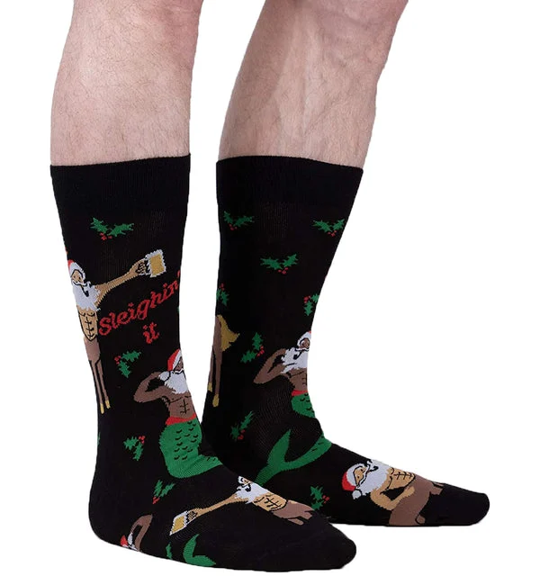 SOCK it to me Men's Crew Socks (SITMMCS) - Sleighin' It