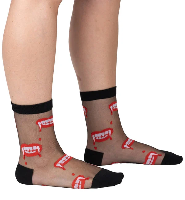 SOCK it to me Sheer Crew Socks (SITMSCS) - Bite Me