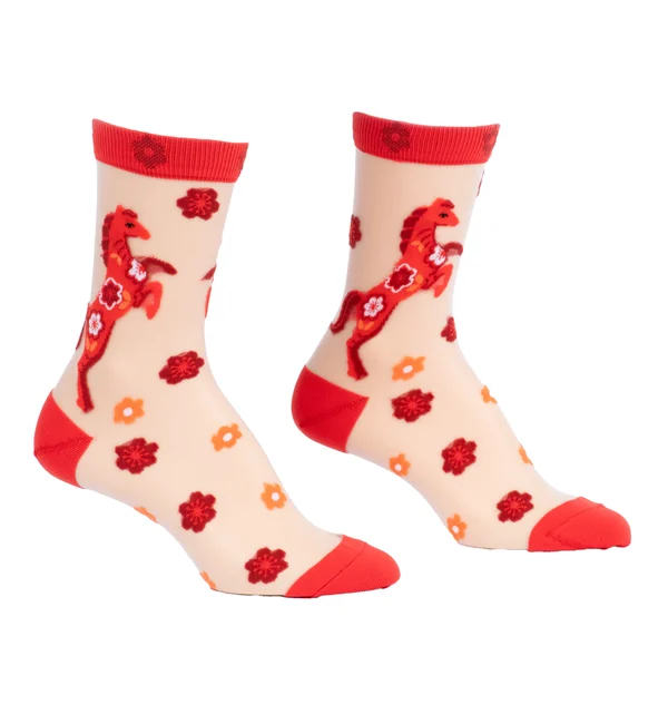 SOCK it to me Sheer Crew Socks (SITMSCS) - Lucky Horse