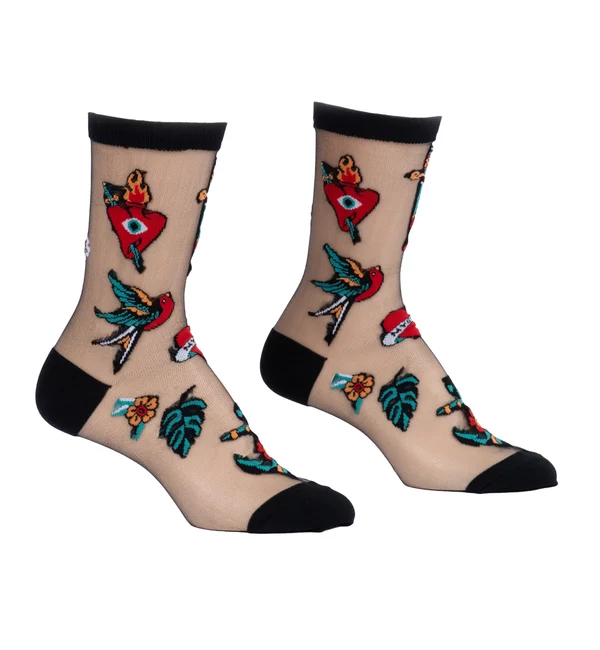 SOCK it to me Sheer Crew Socks (SITMSCS) - Piece Of My Heart