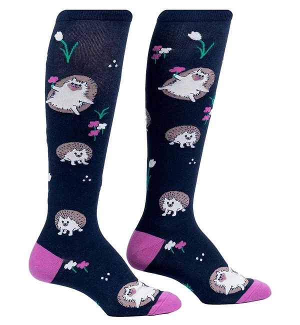 SOCK it to me Unisex Knee High Socks (SITMKHS) - Rollin' with my Hedgehog