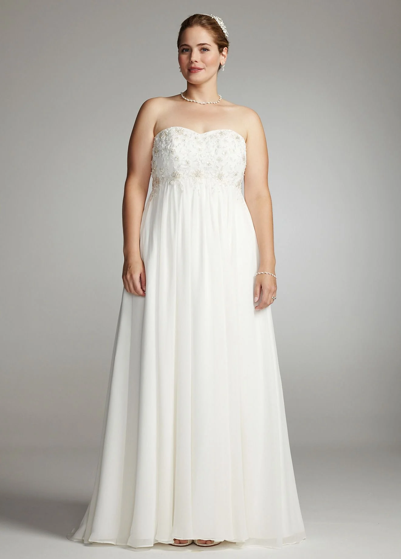 Soft Crinkle Chiffon A-Line Gown
