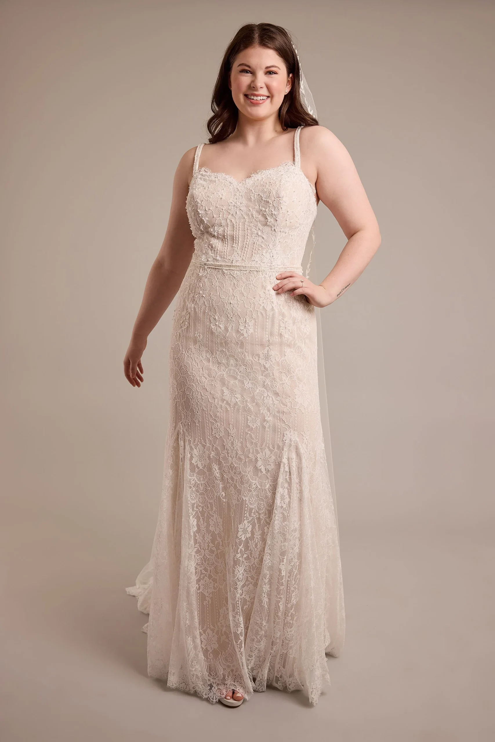 Spaghetti Strap Lace Mermaid Wedding Dress