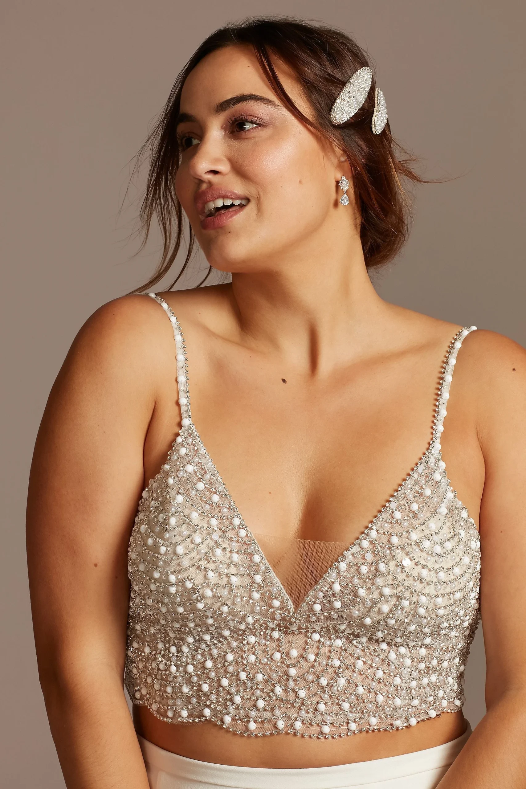 Spaghetti Strap Plus Size Wedding Separates