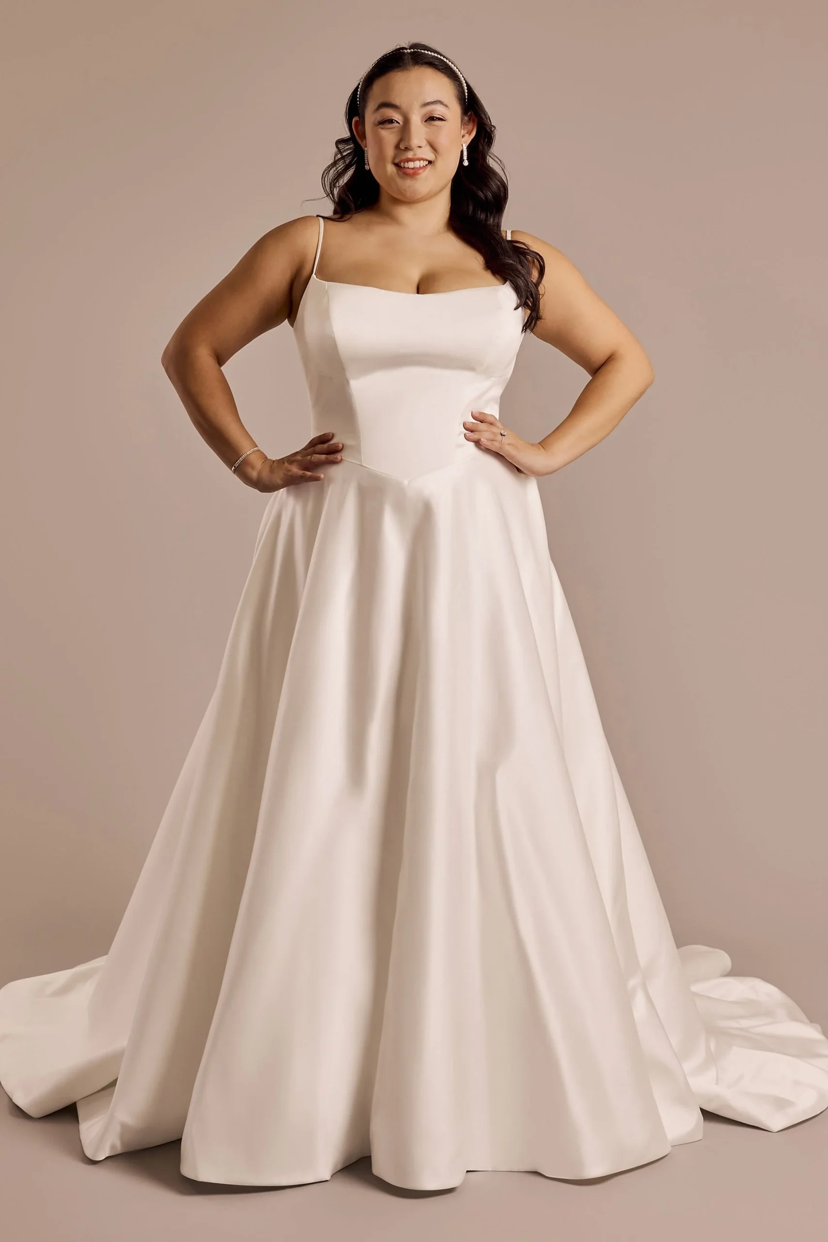 Spaghetti Strap Square Neck Ball Gown