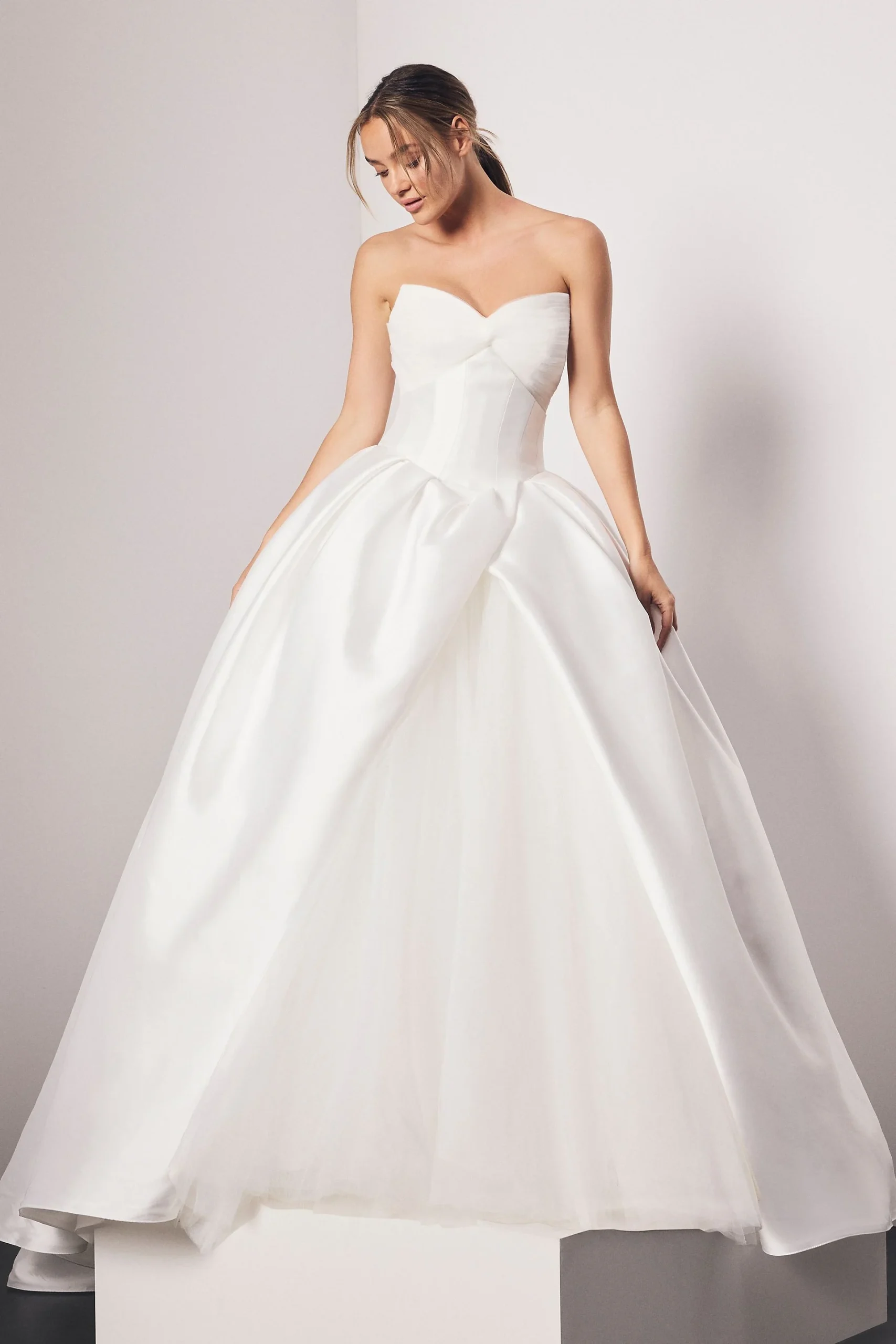 Split Hem Mikado Ball Gown