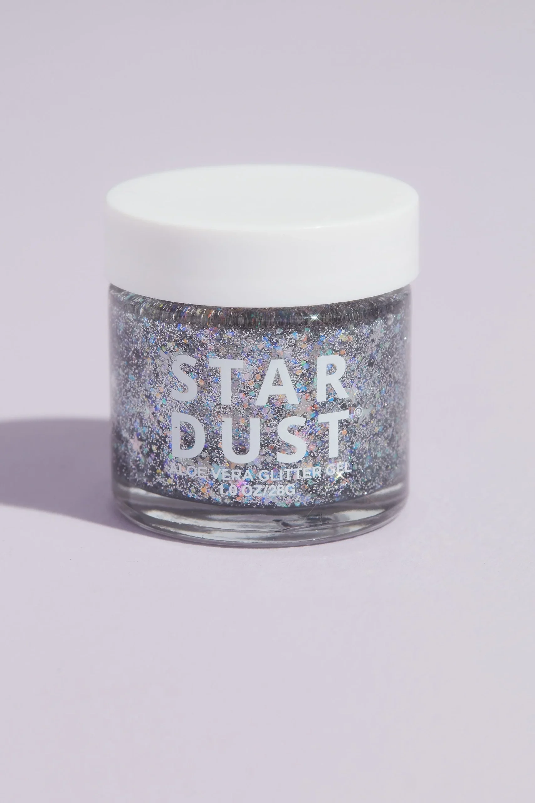 Star Dust Aloe Vera Glitter Gel in Iridescent Silv