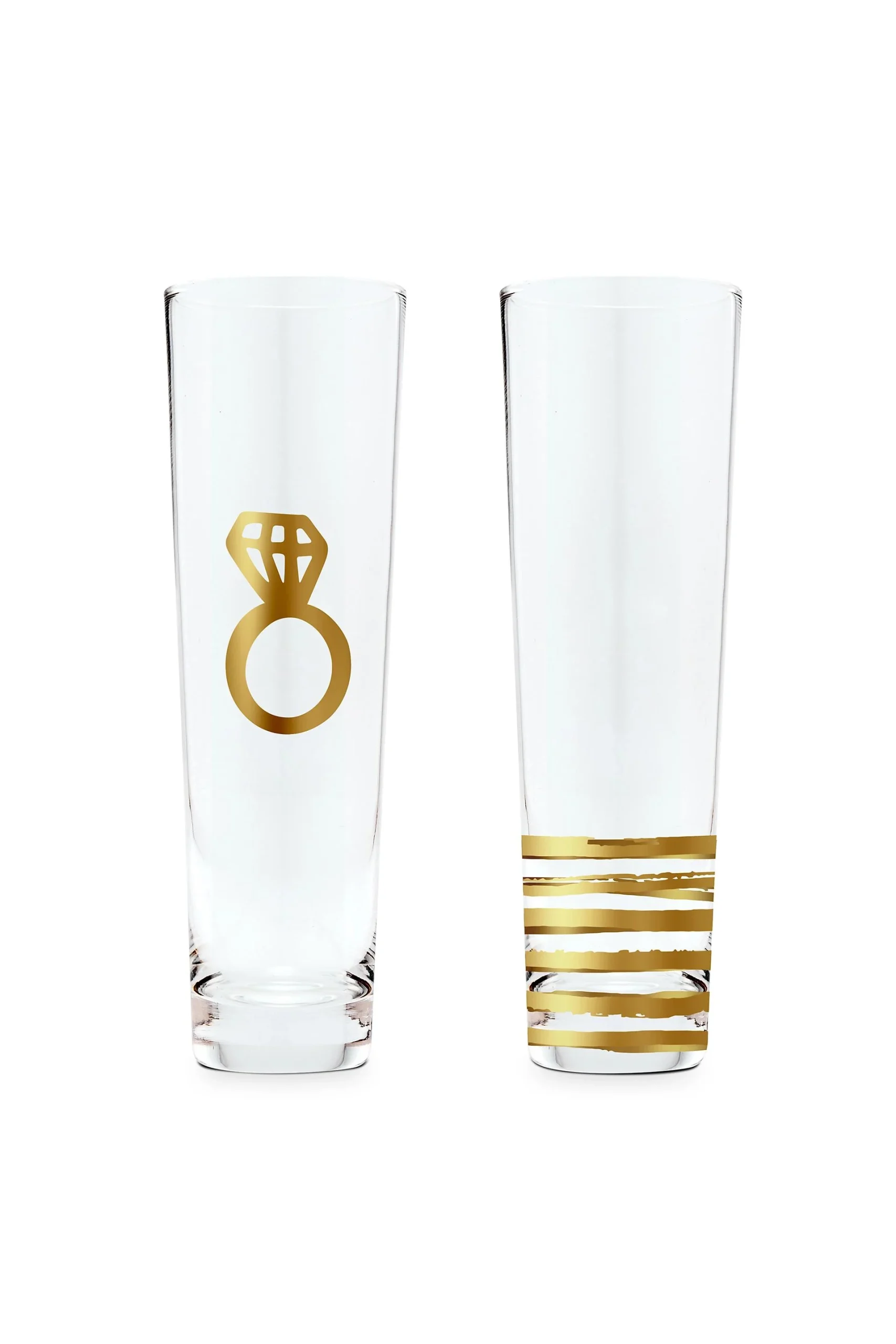 Stemless Toasting Champagne Engagement Flute Set